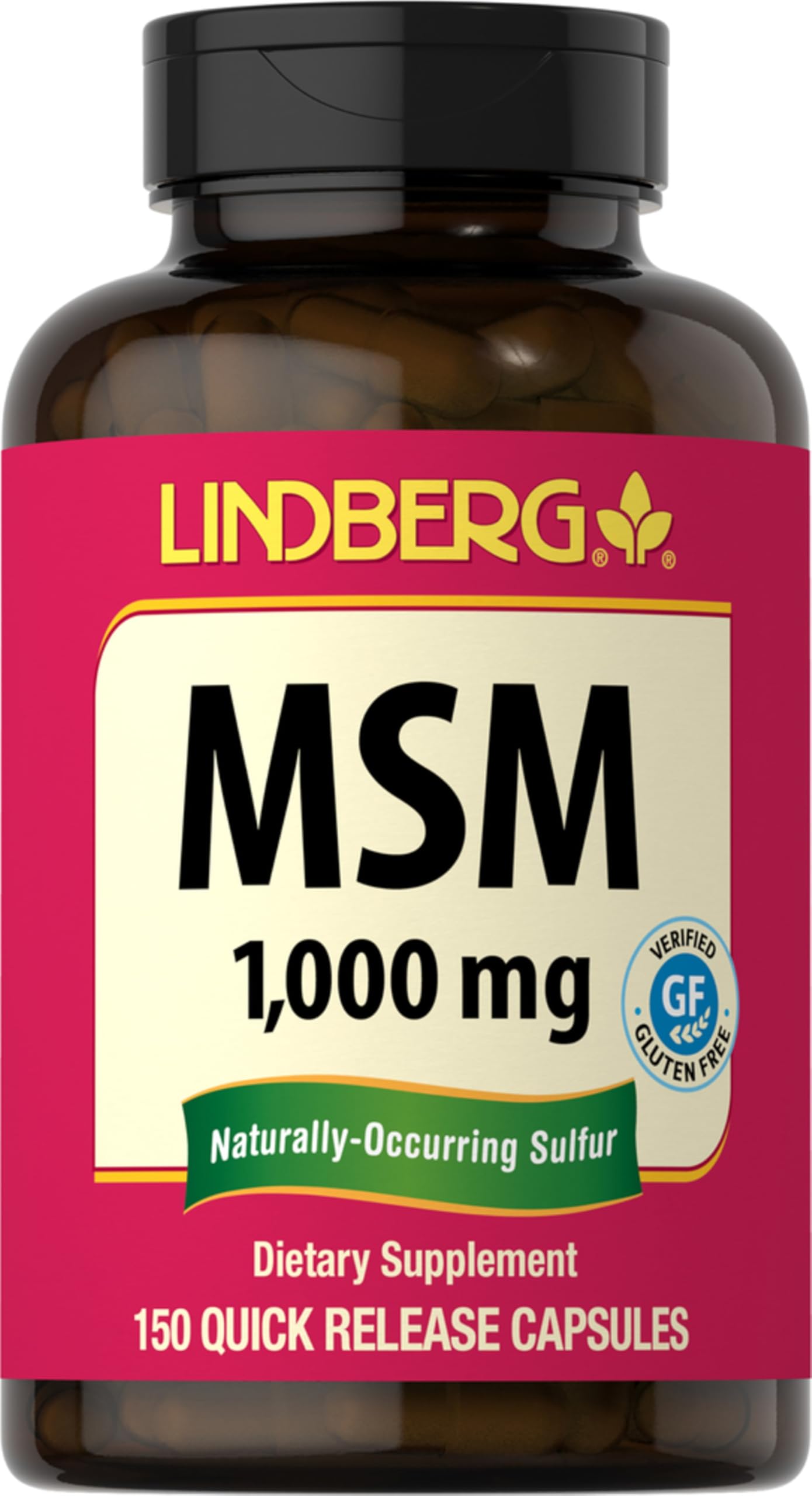 Lindberg MSM Supplement 1000mg Capsules, 150 Count