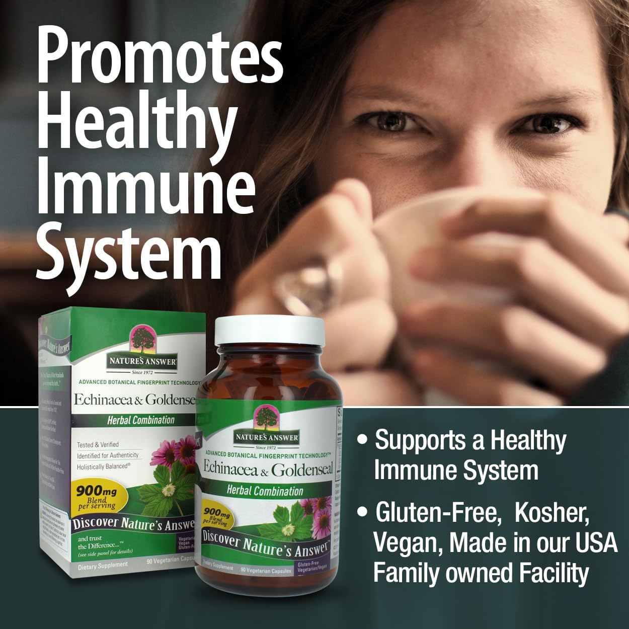 Nature's Answer Echinacea & Goldenseal Capsule 90 Count