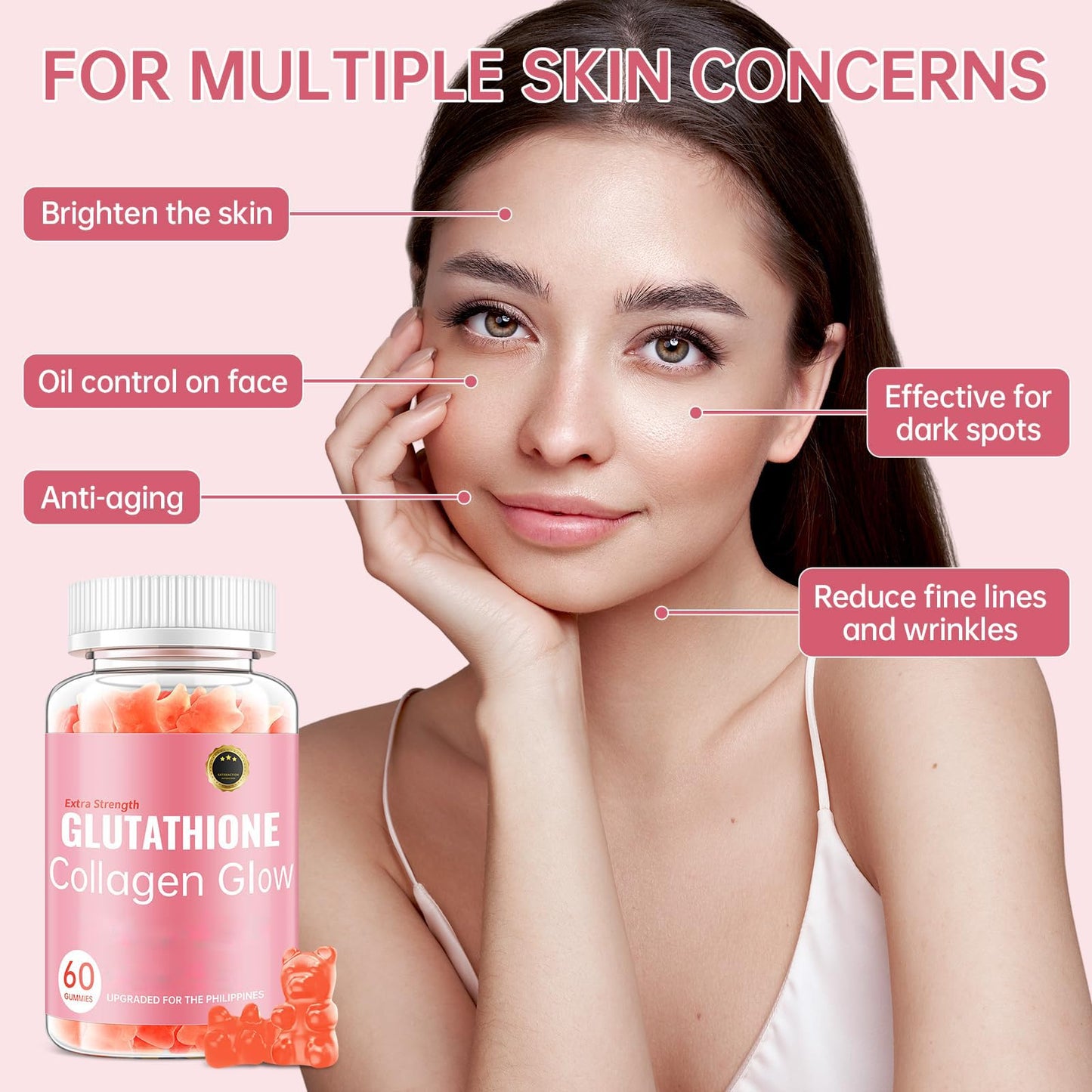CHANGARLOAD Glutathione Collagen Glow Gummies, 2.1