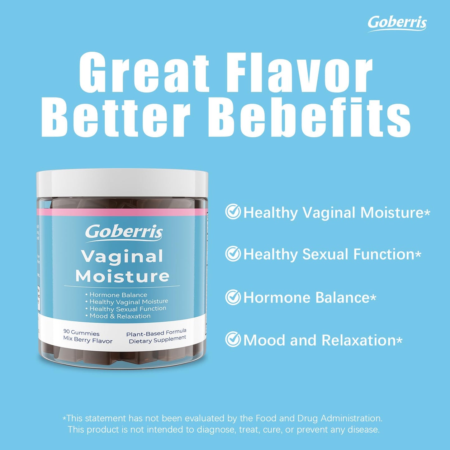 Goberris Vaginal Moisture Gummy 90 Count