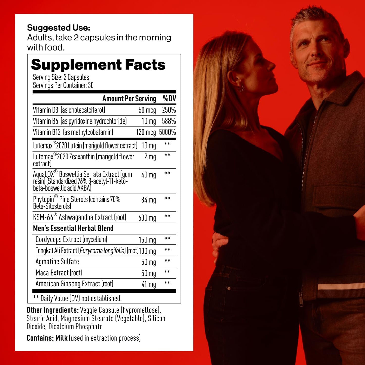 Mdrive Men's Daily Performance Complex Support Supplement for Men - Ashwaghanda, Tongkat Ali, Ginseng, Maca & Vitamin D Capsule, 60 Count