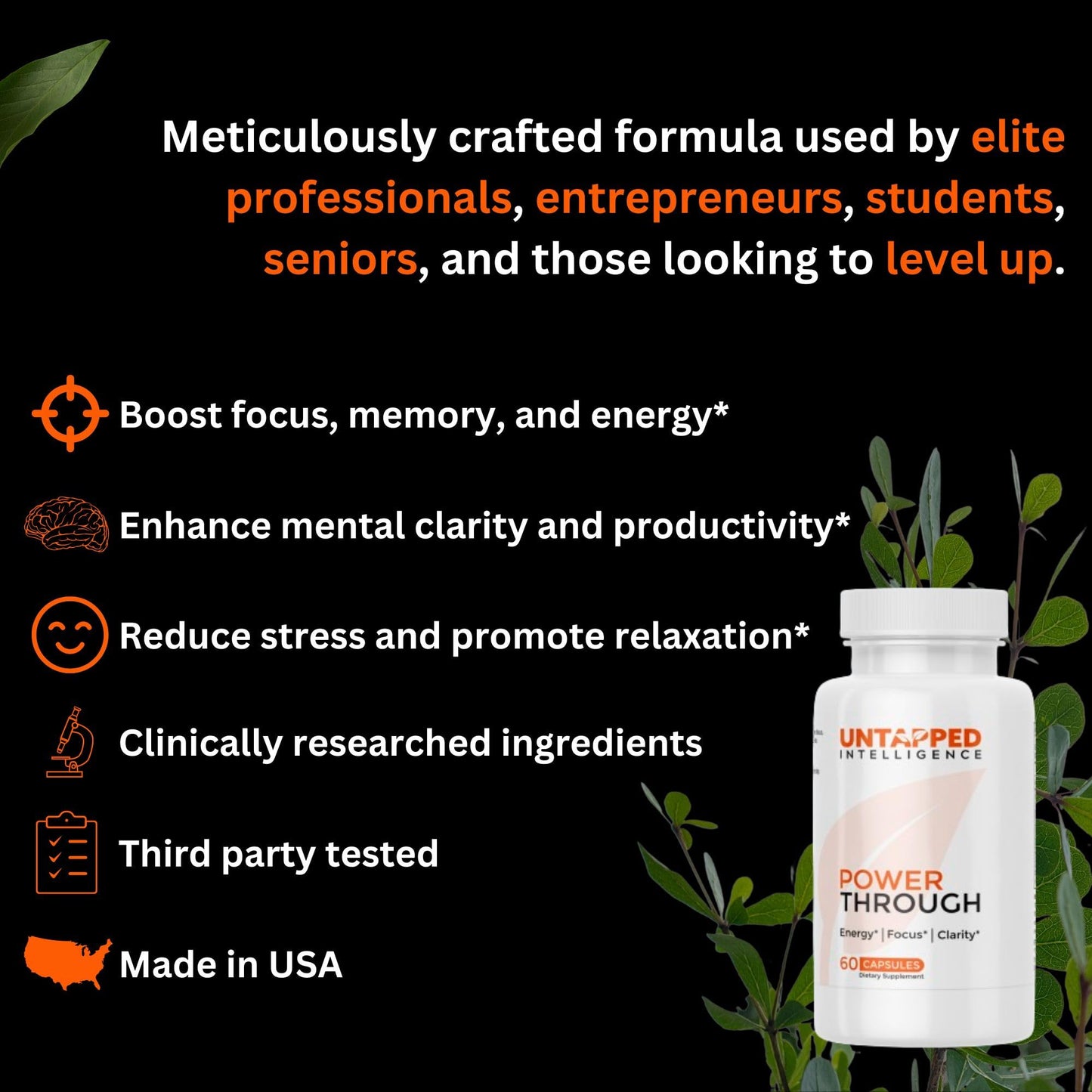 Untapped Intelligence Power Through Capsule, 60 Count