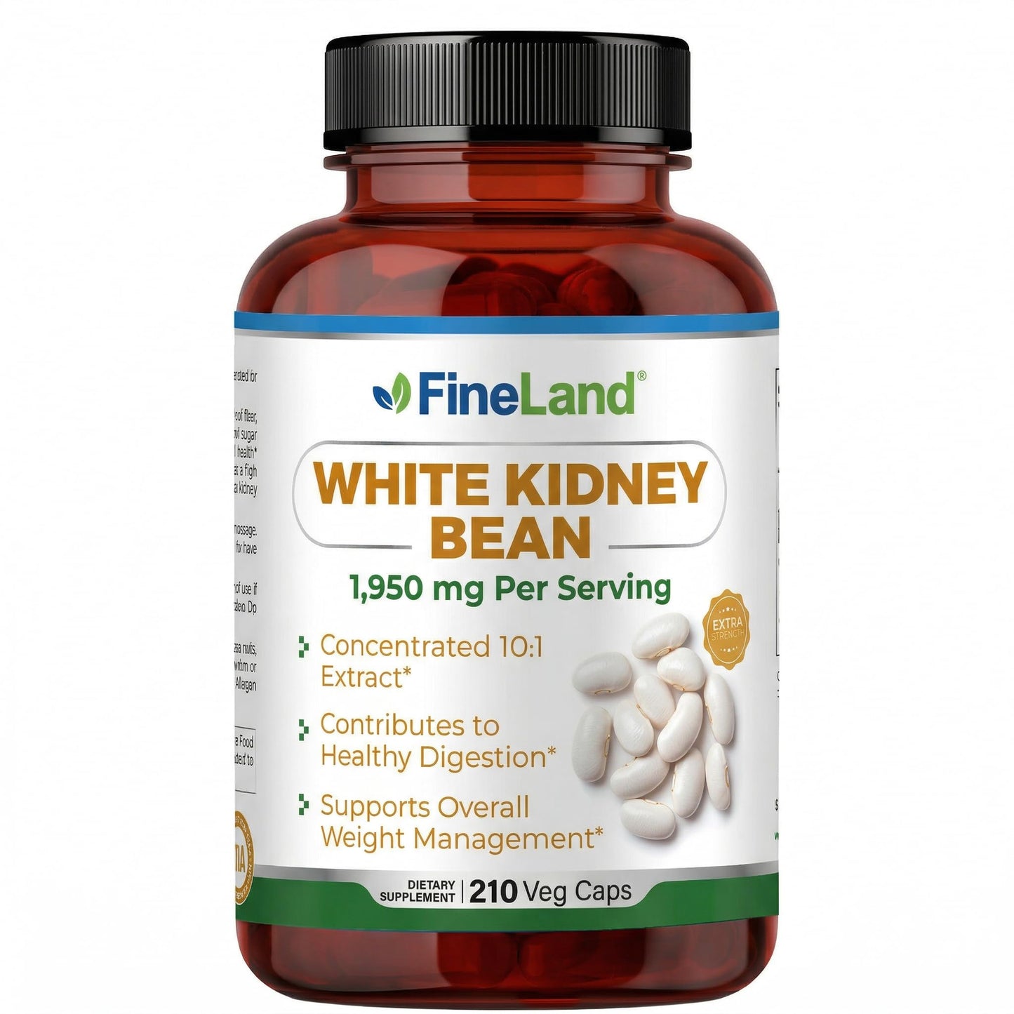 FineLand White Kidney Bean Extract 10:1 Capsules, 210 Count