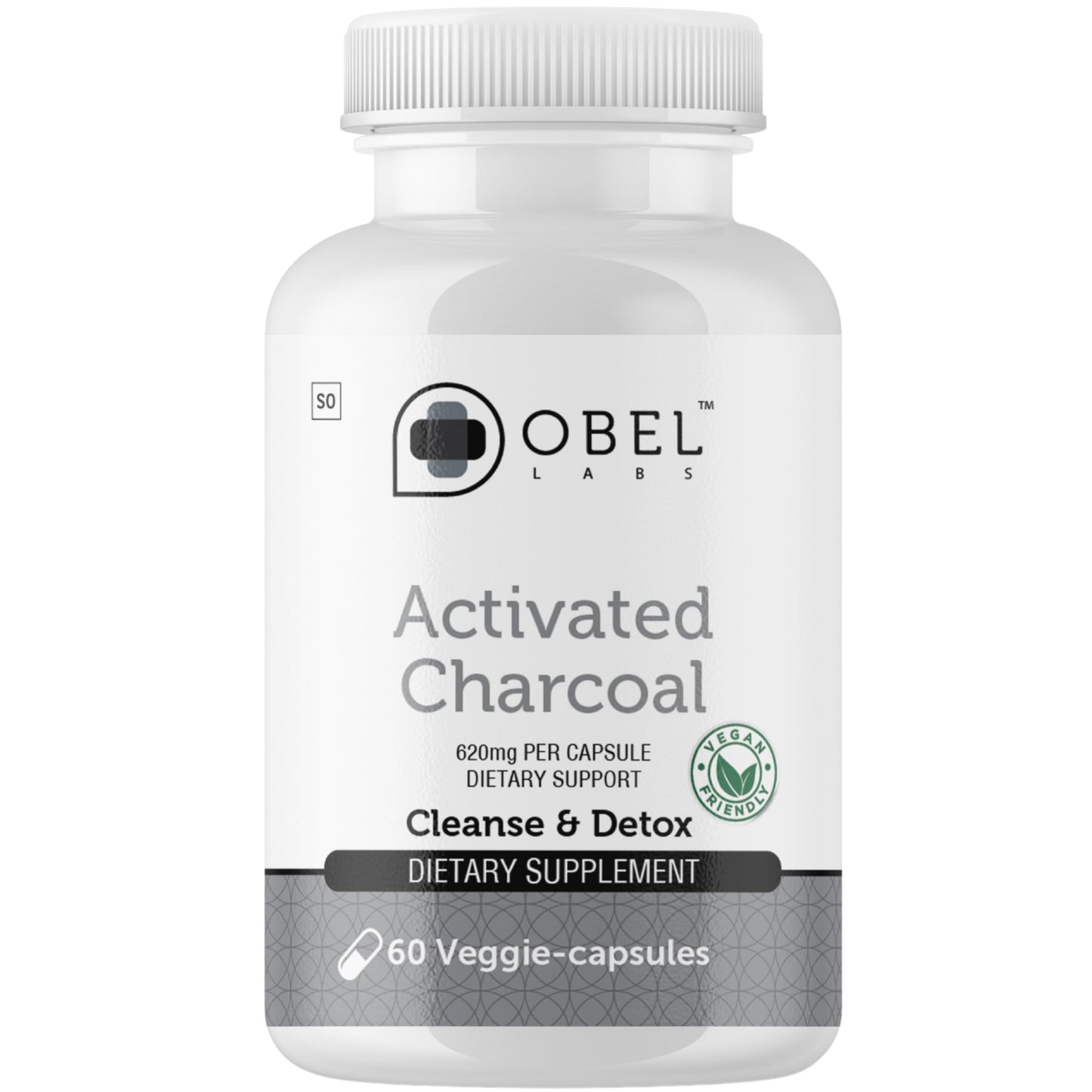 obel Coconut Derived Activated Charcoal 1240 mg, 60 Capsules