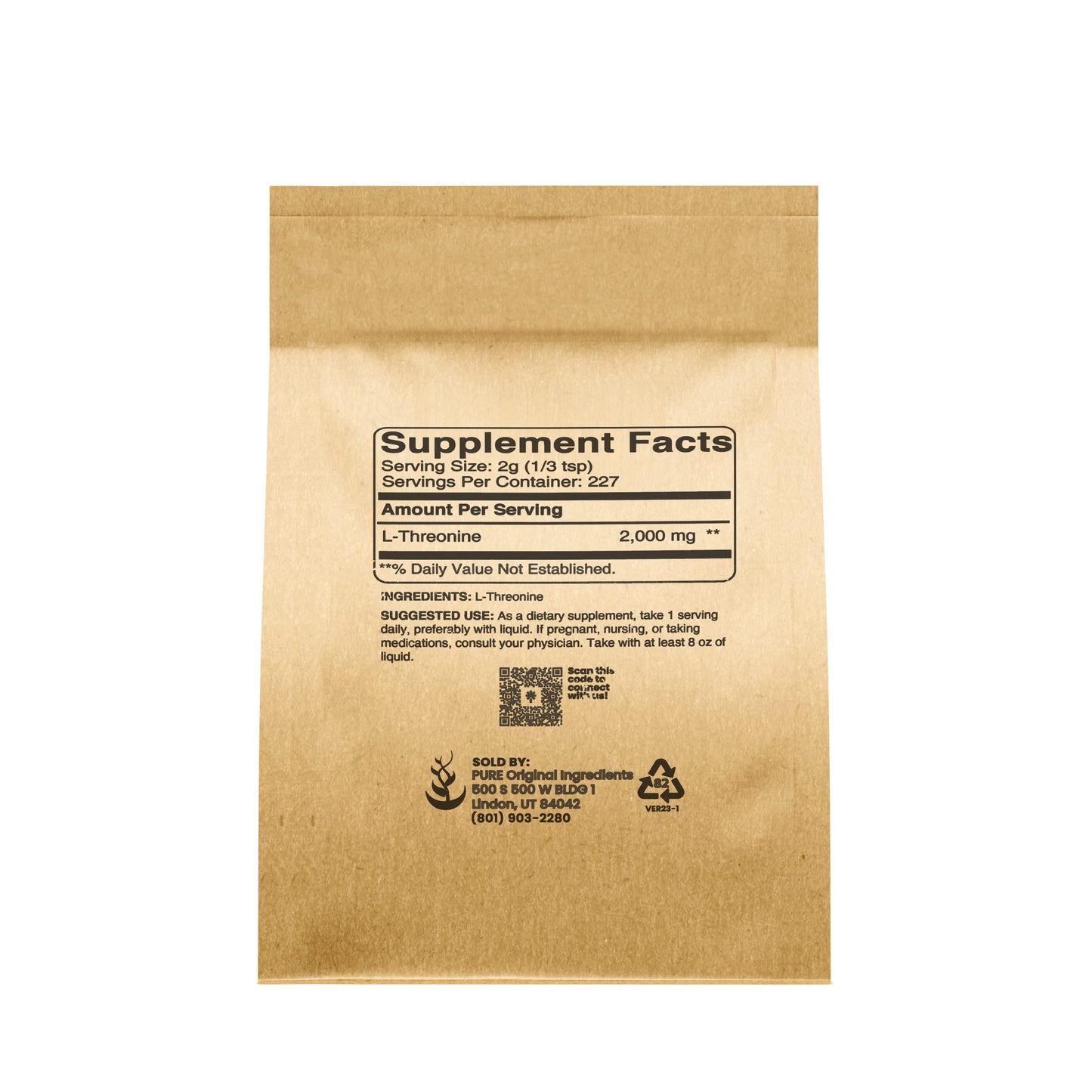 PURE ORIGINAL INGREDIENTS L-Threonine Powder 16 oz