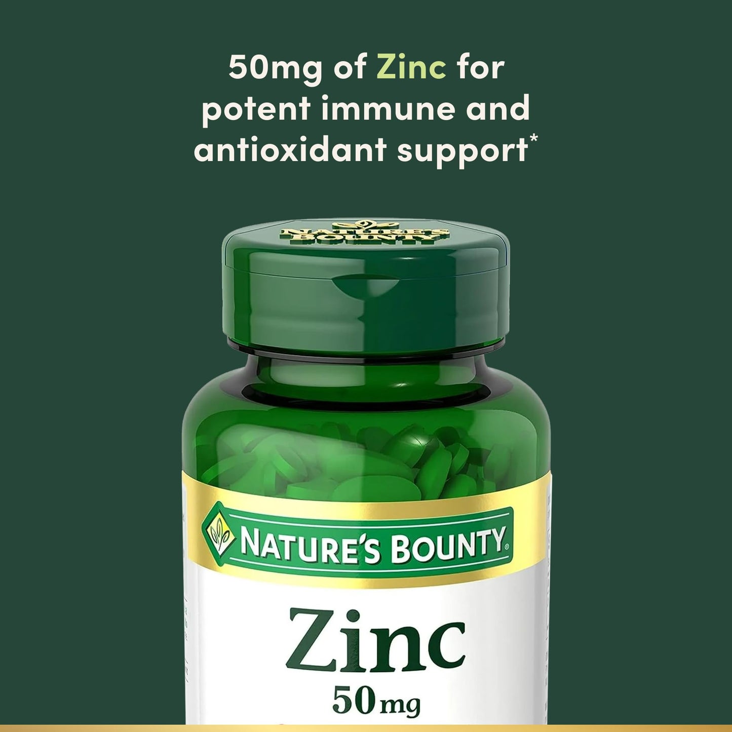 Nature's Bounty Zinc 50mg Tablet, 250 Count