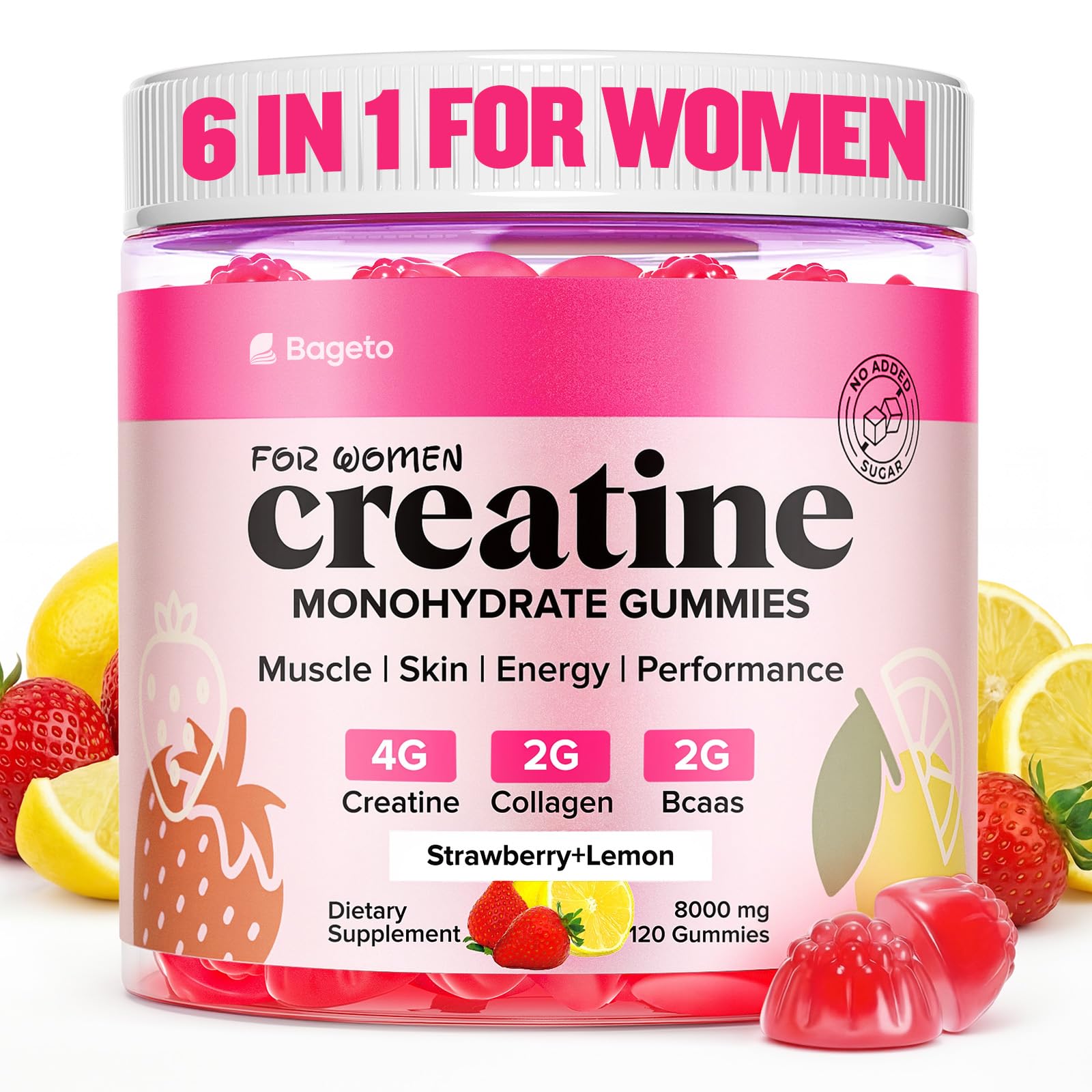 Bageto Creatine Monohydrate Gummies 120 Count