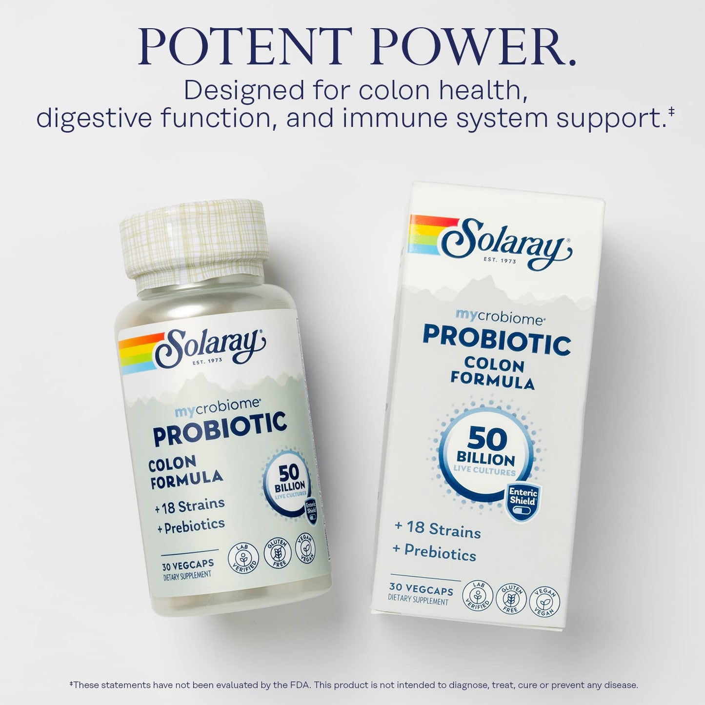 SOLARAY Mycrobiome Probiotic Colon Formula Capsules, 30 Count