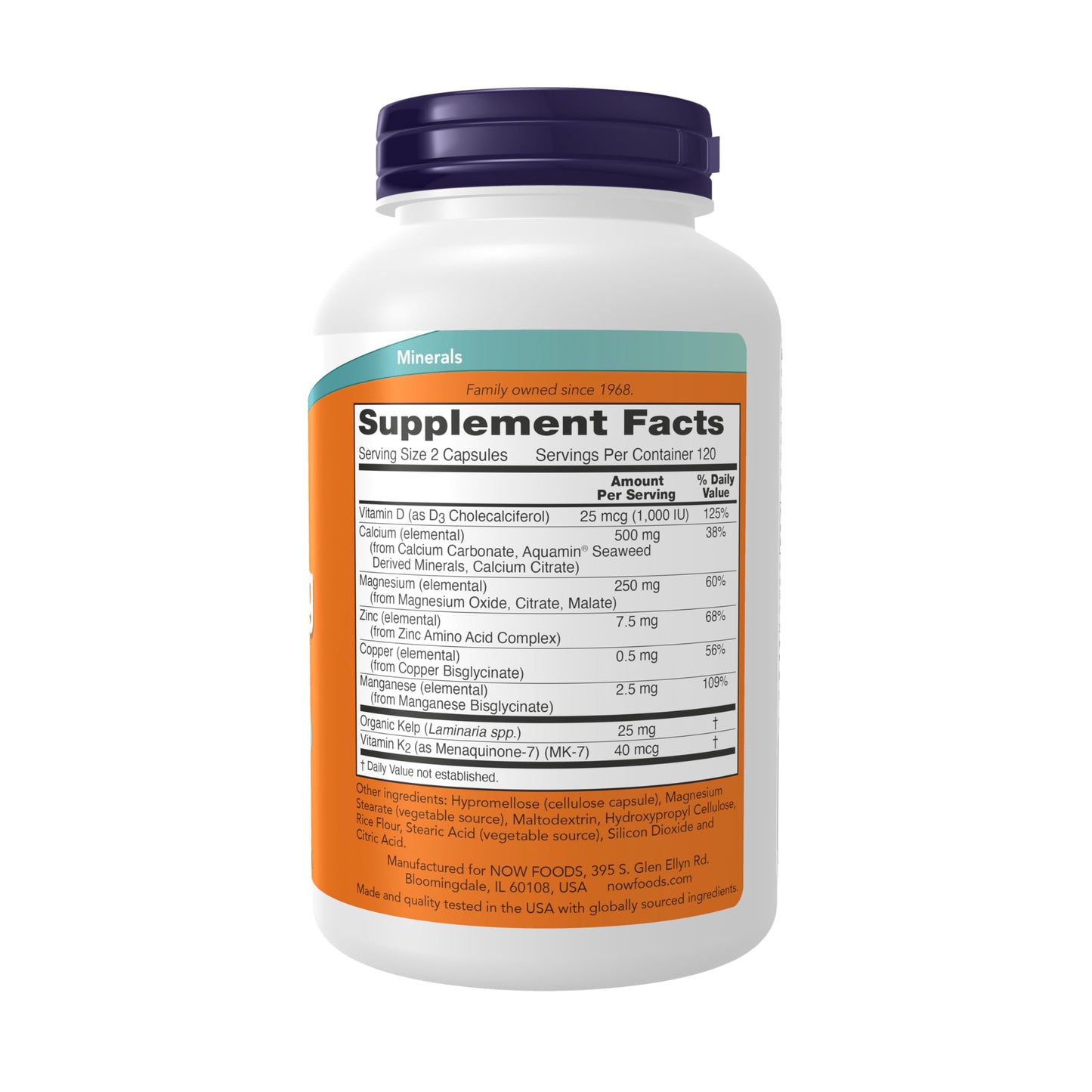 NOW Foods Cal-Mag Capsules with Vitamin D and Supporting Minerals, Supports Bone Health, 240 Capsules
