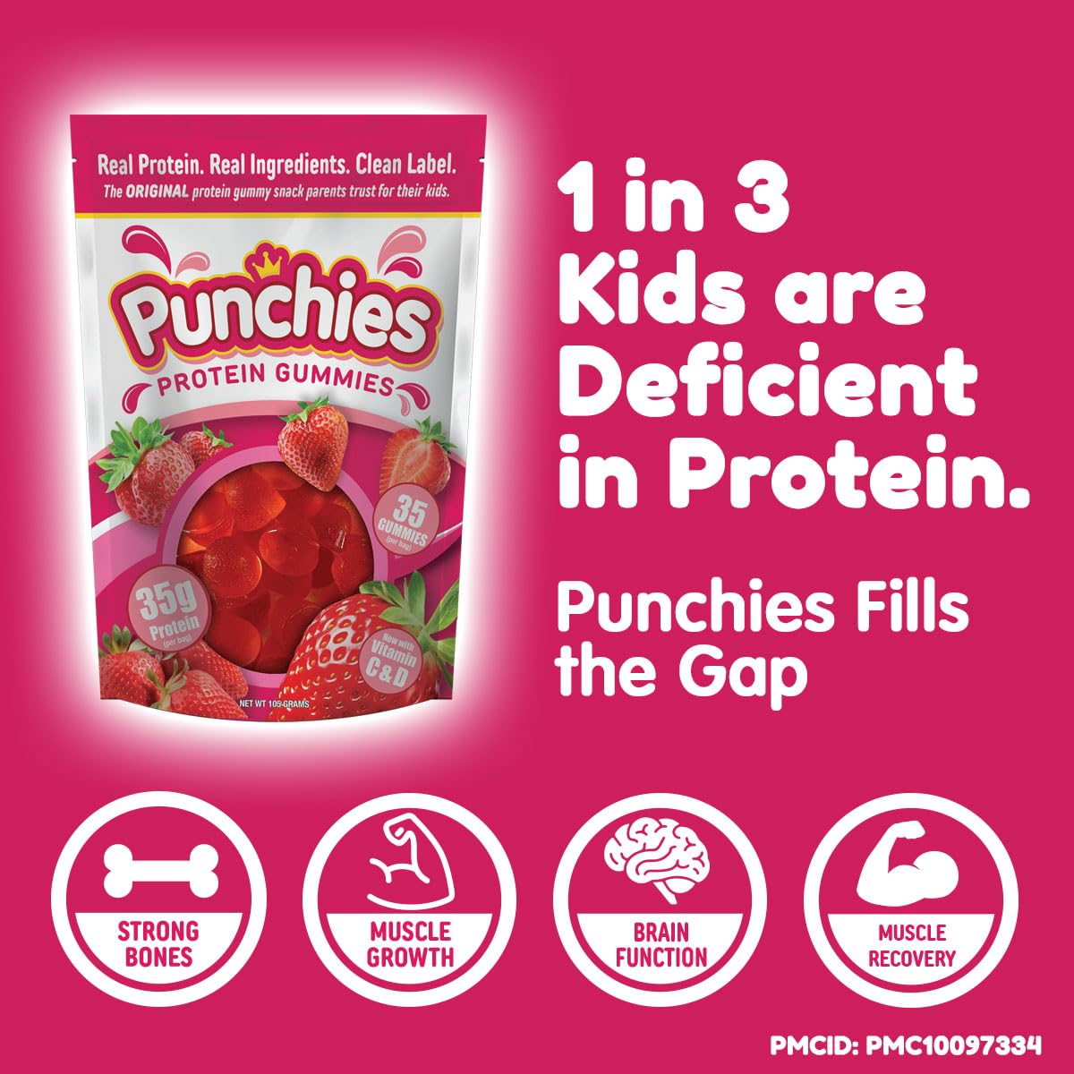 Punchies Protein Gummies for Kids Gummy 140 Count