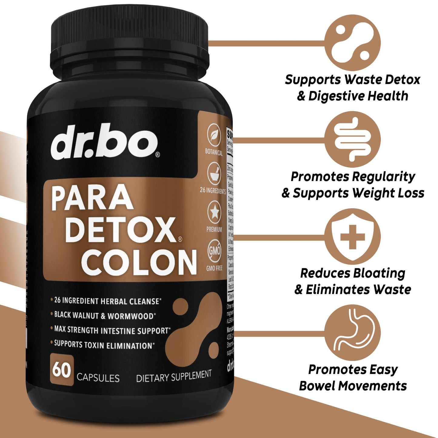 DR. BO Colon Cleanse Detox Capsules, 60 Count