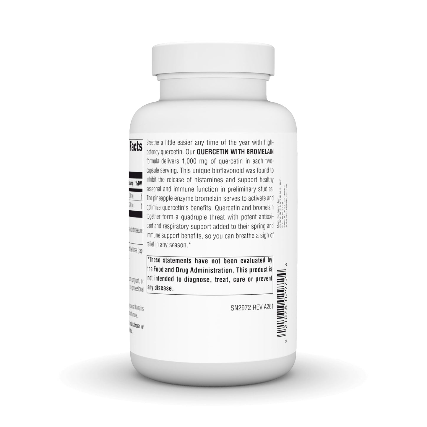 Source Naturals Quercetin with Bromelain 500 mg Capsule, 120 Capsules
