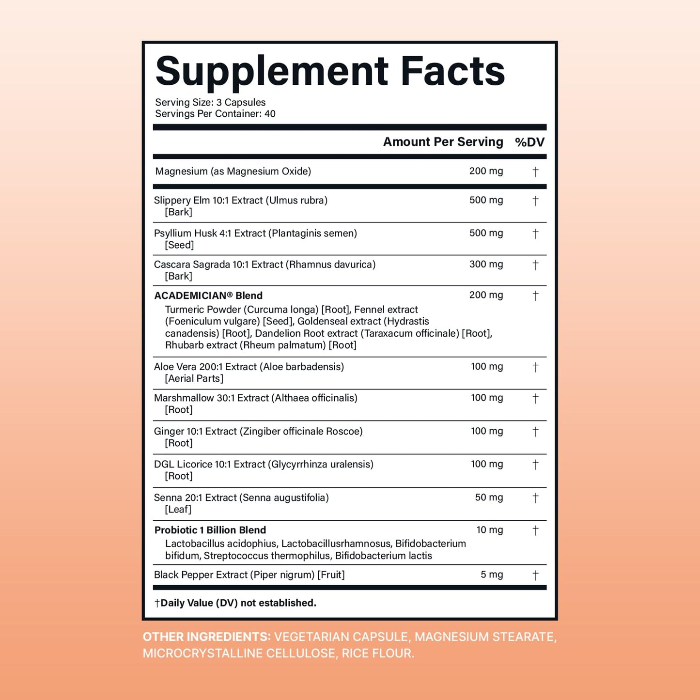 ACADEMICIAN Psyllium Husk Capsules, 120 Count
