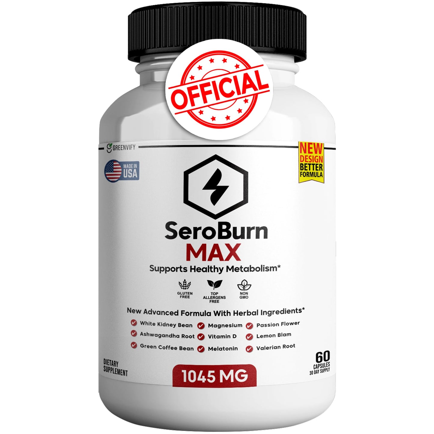 GREENVIFY SeroBurn Max Nighttime Lean Recovery and Sleep Support Formula, 60 Capsules