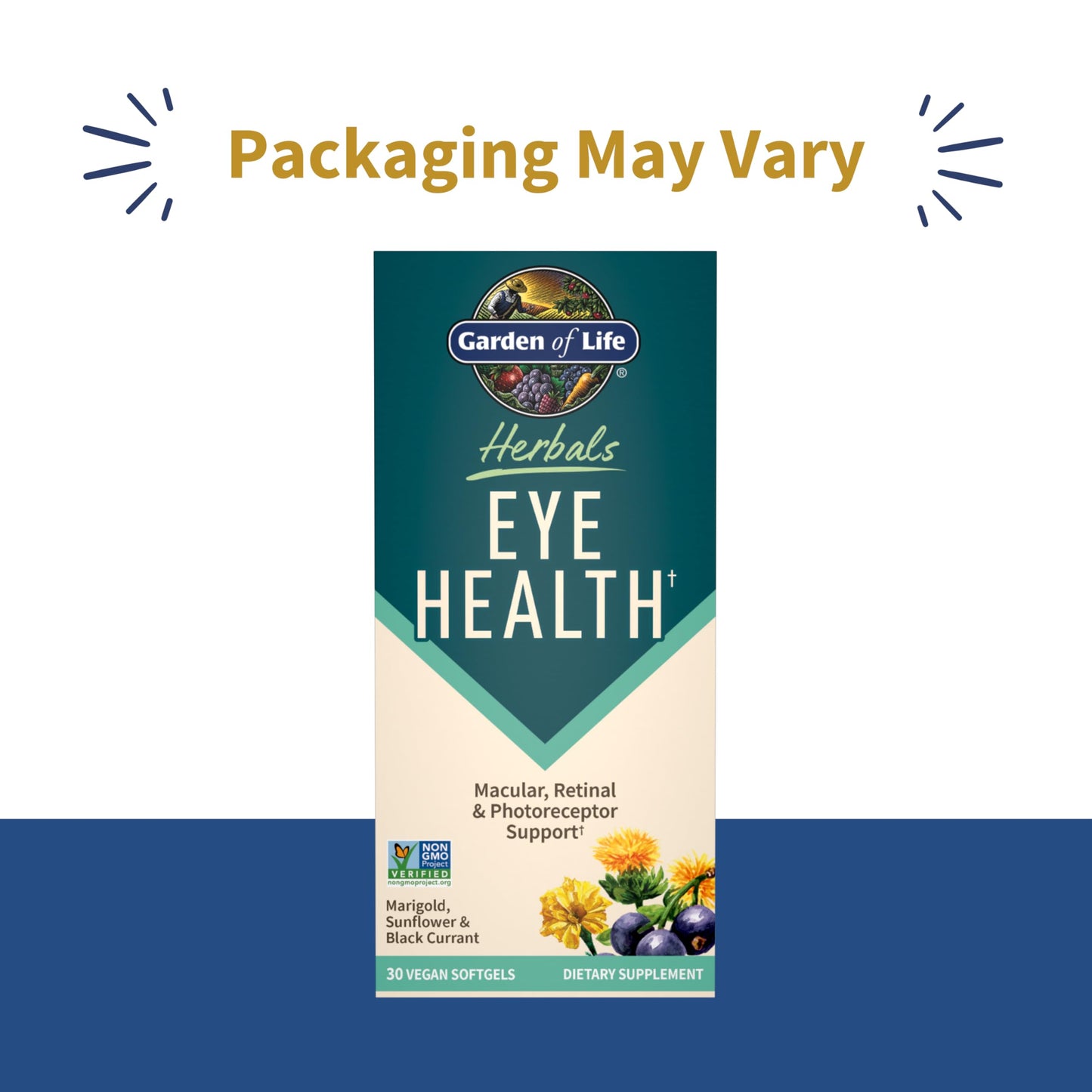 Garden of Life Herbals Eye Health Softgels with Lutein, Zeaxanthin & Black Currant, Sunflower & Safflower Oil, 30-count