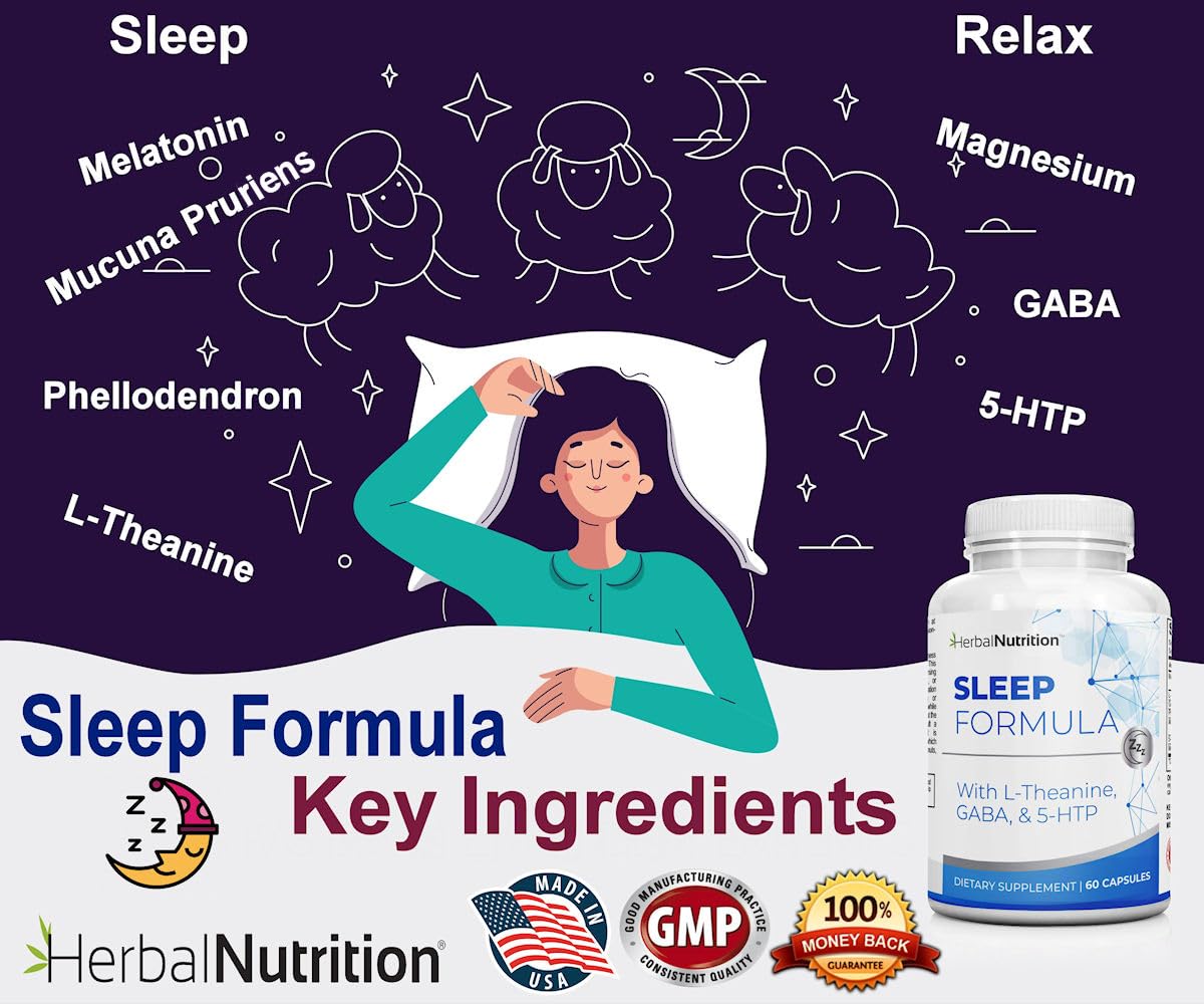 Herbal Nutrition Sleep Formula with Melatonin Sleep Support Supplement Capsule 1
