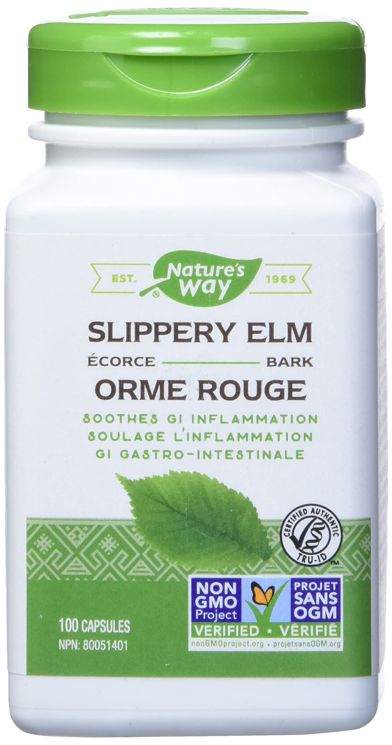 Nature's Way Slippery Elm Bark Capsules, 200 Count
