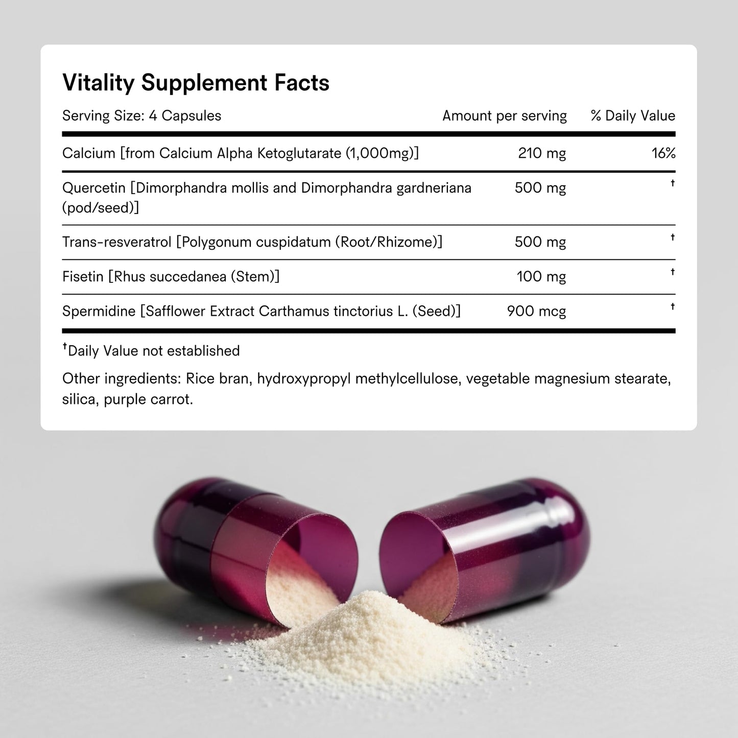 Tally Health Healthy Aging Longevity Supplement, Spermidine Cellular Health, 120 Capsules