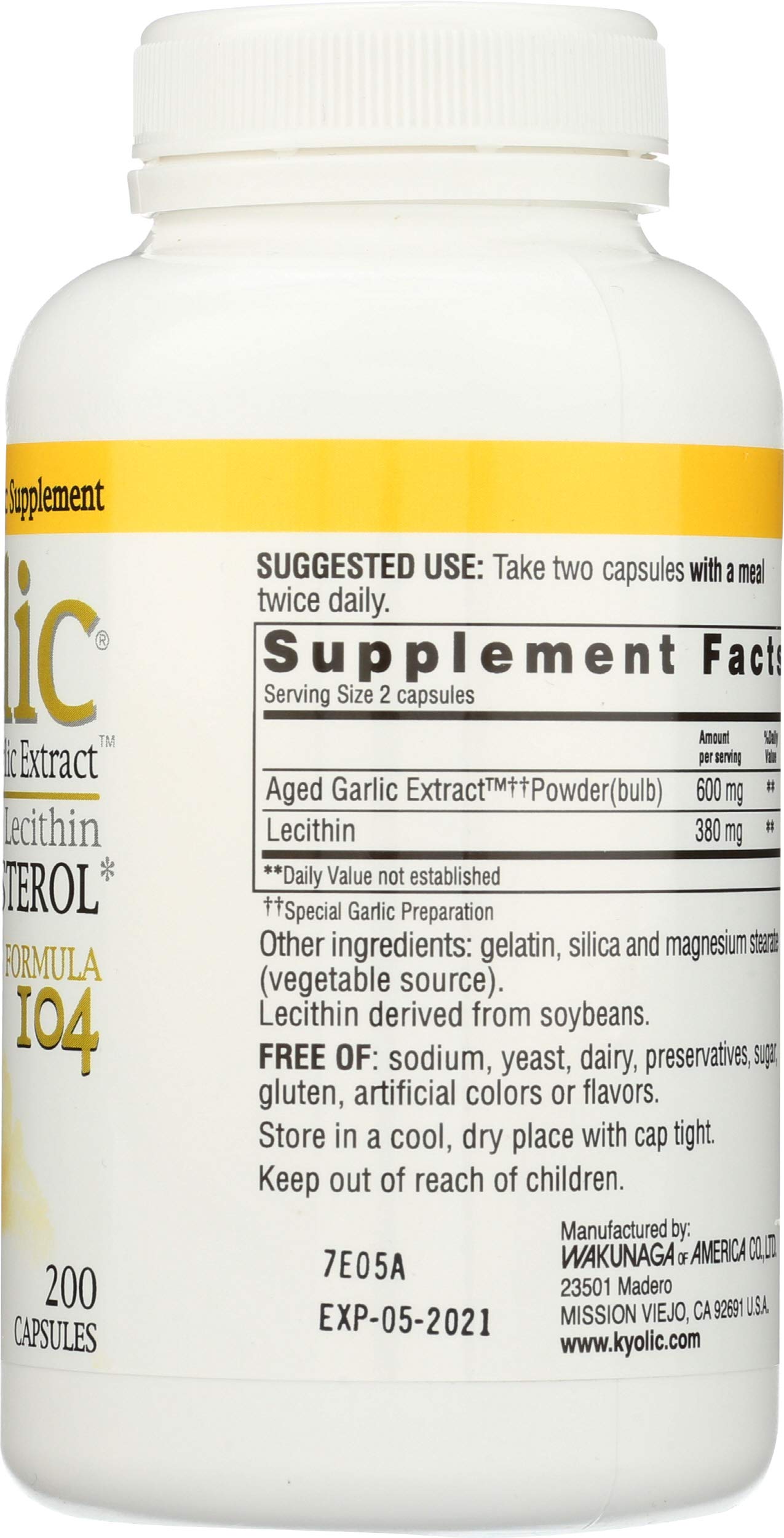 Kyolic Garlic with Lecithin Capsules 1 Capsule