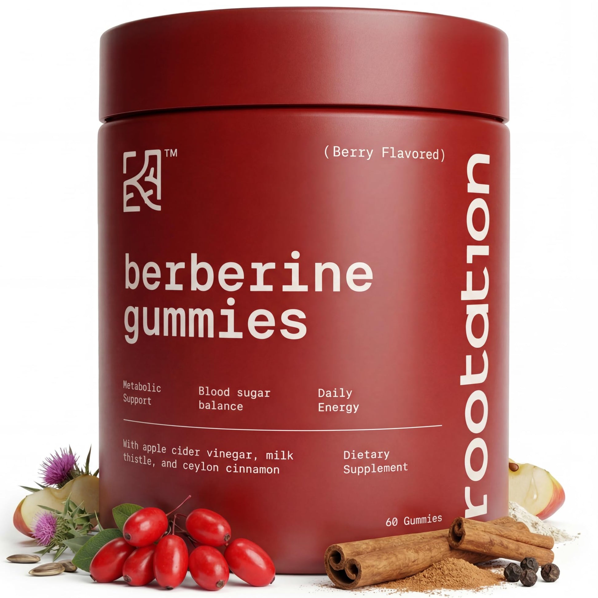 Rootation Berberine HCL 500mg Gummies, 60 Count