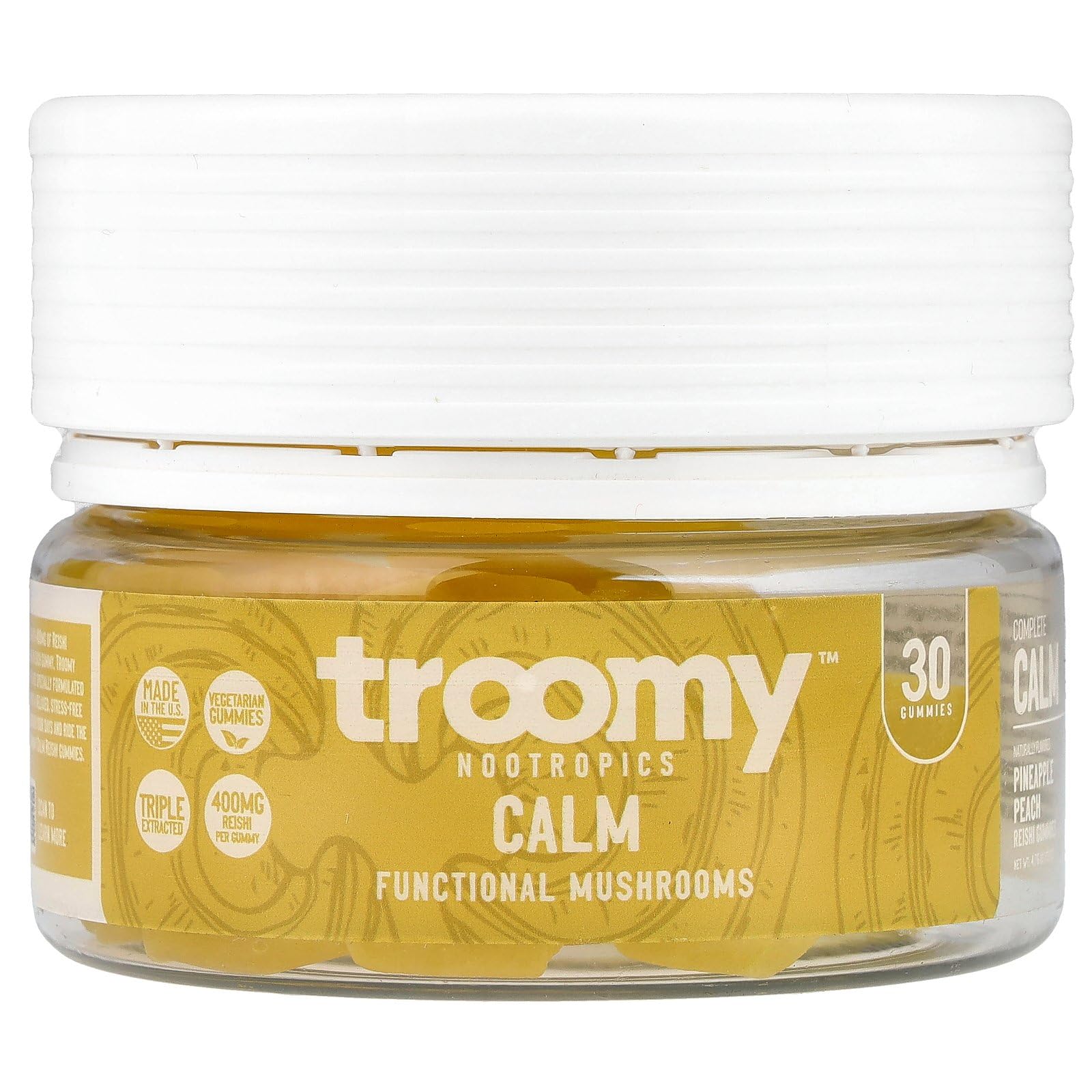 Troomy Nootropics Reishi Calm Gummies, 30 Count