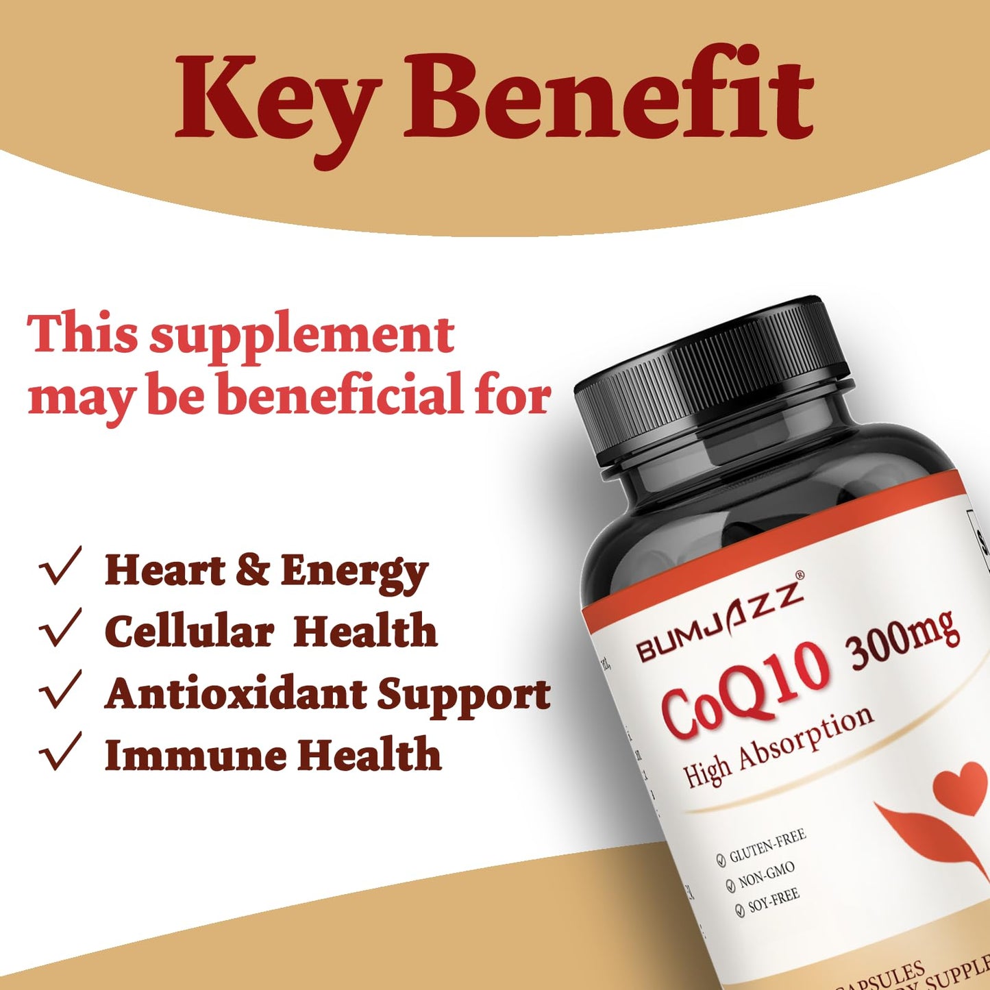 Bumjazz CoQ10 300mg Capsules, 120 Count