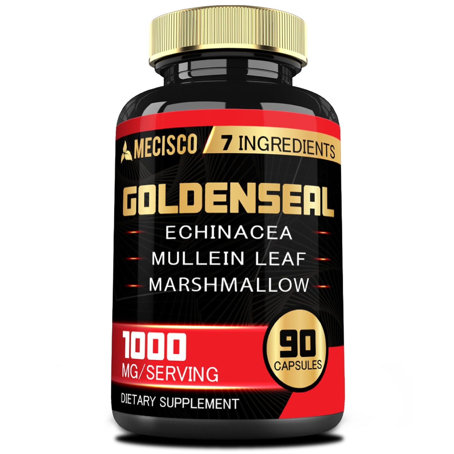 Mecisco Goldenseal Root Capsule with Echinacea, Mullein Leaf, Plantain & More, 90 Count