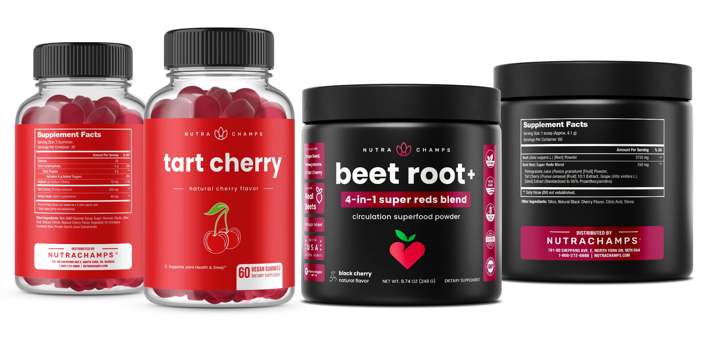 NutraChamps Tart Cherry Gummies & Beet Root Powder Gummy, 2 Count