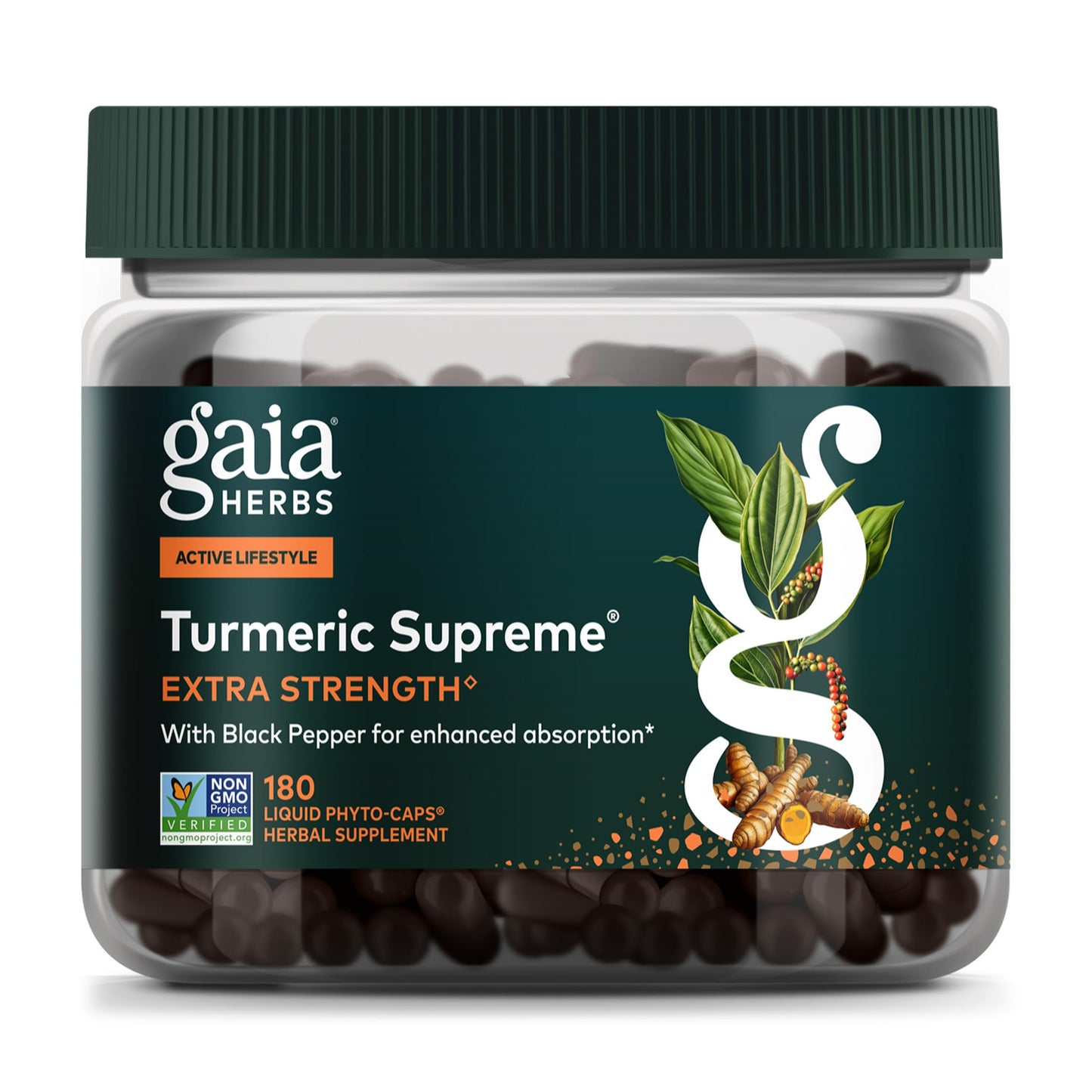 Gaia Herbs Turmeric Supreme Extra Strength 180 Capsules