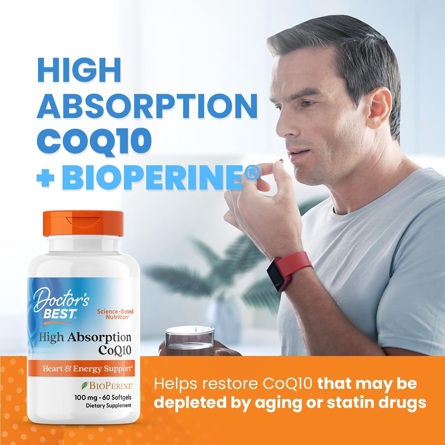 Doctor's Best High Absorption CoQ10 with BioPerine Softgels, 60 Softgels