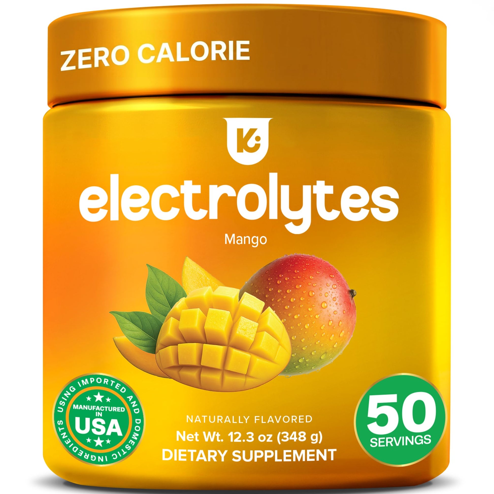 Keppi Zero Calorie Electrolytes Powder Mango 12.3oz Tub