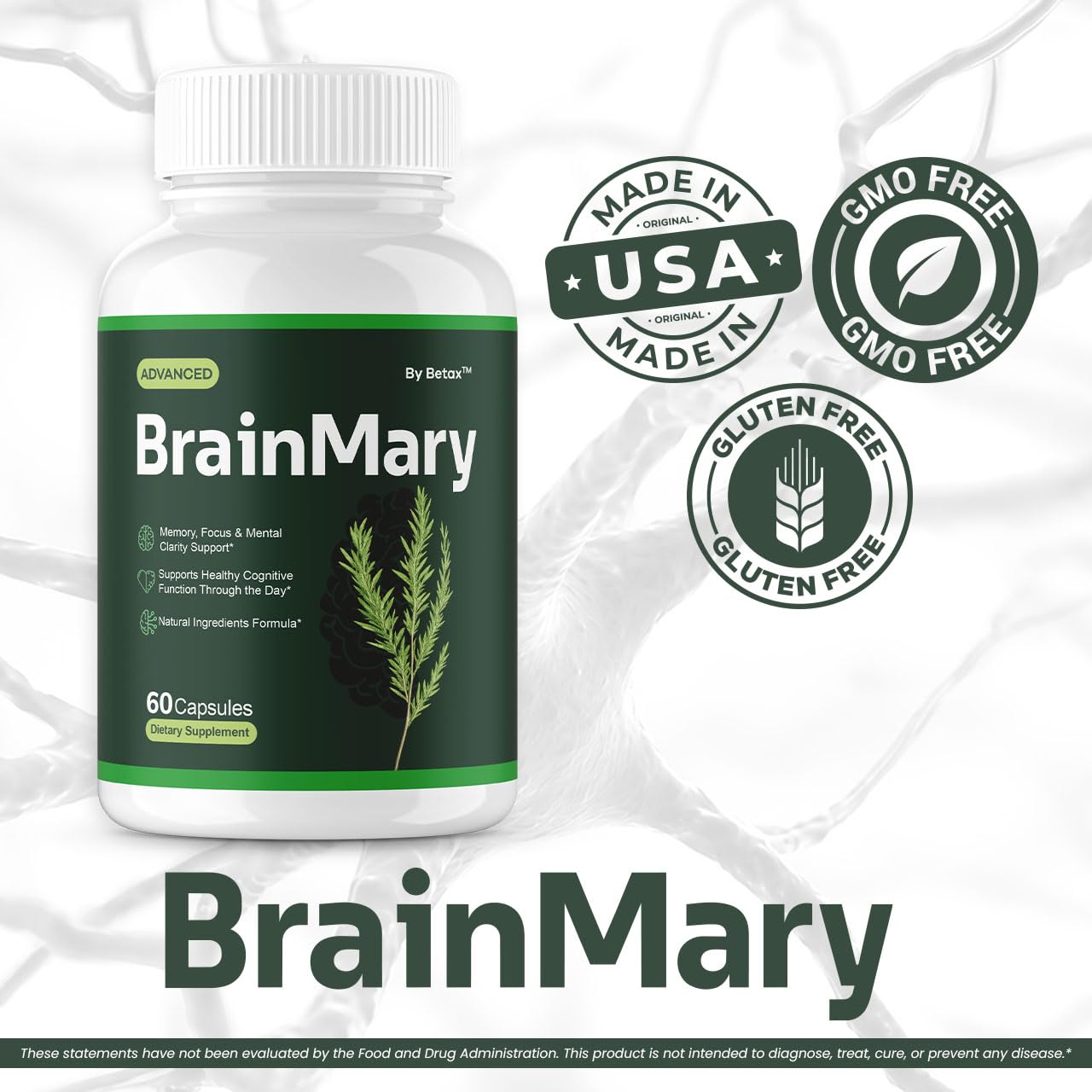 BetaX Brain Mary Capsules, 300 Capsules