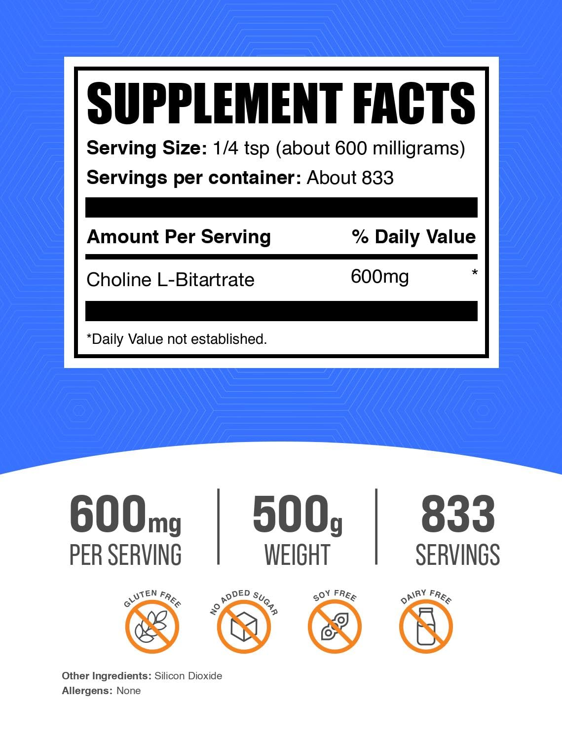 BulkSupplements Choline Bitartrate Powder 17.63
