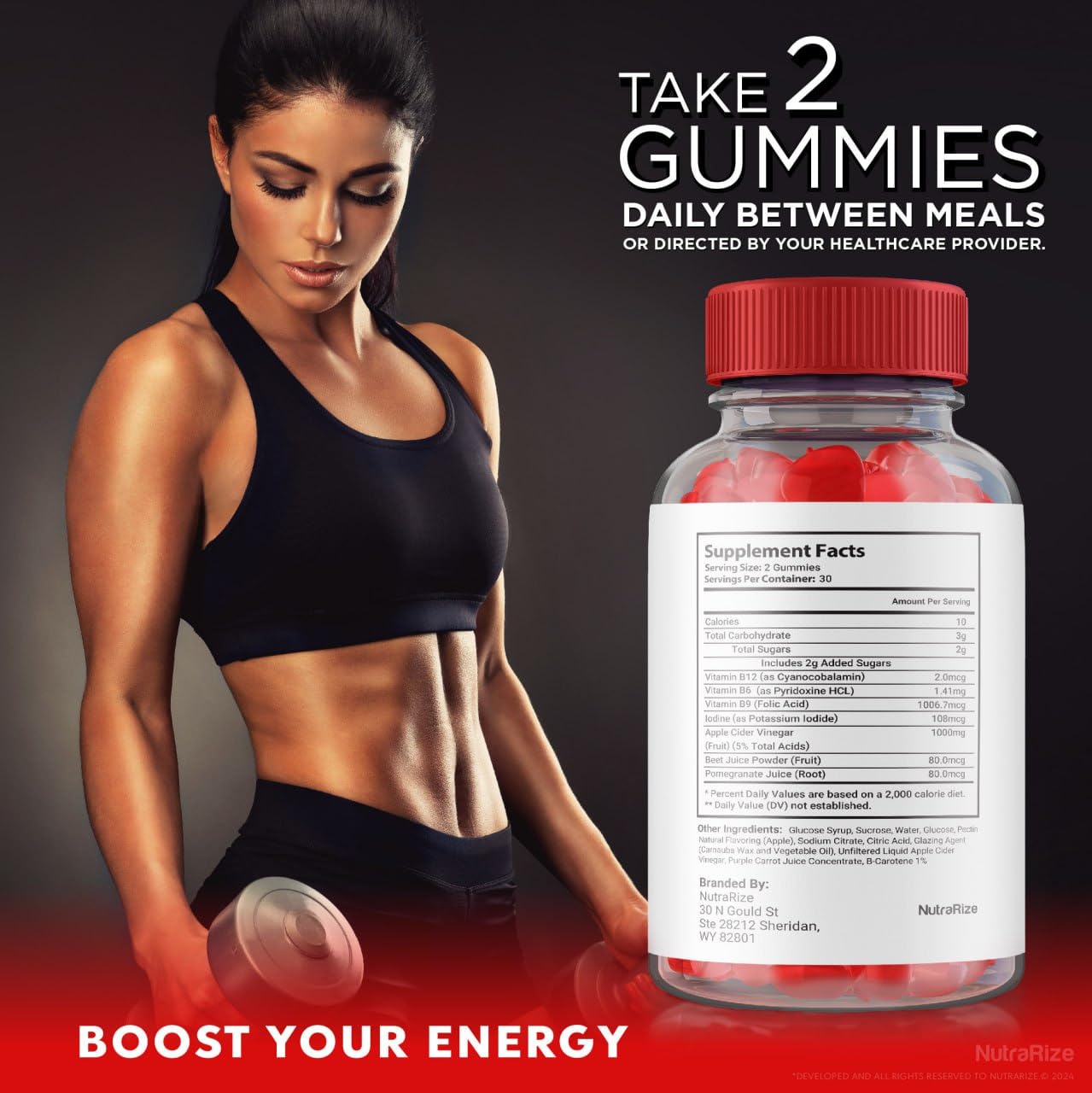 NutraRize Keto Rush Keto ACV Gummies for Weight Loss Support, Maximum Strength, 180 Gummies