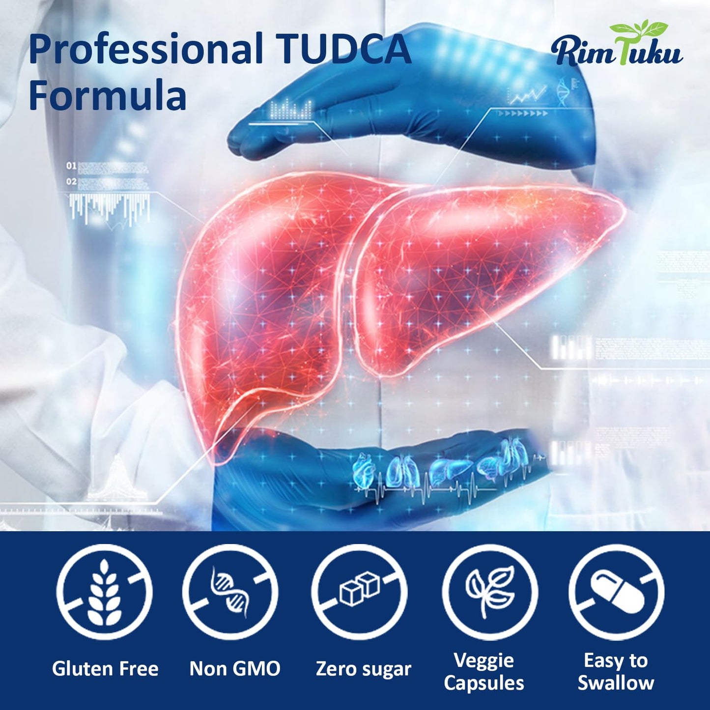 RimTuku TUDCA Supplement 2500MG Liver Detox & Cleanse and Gallbladder Health Formula, 120 Capsules