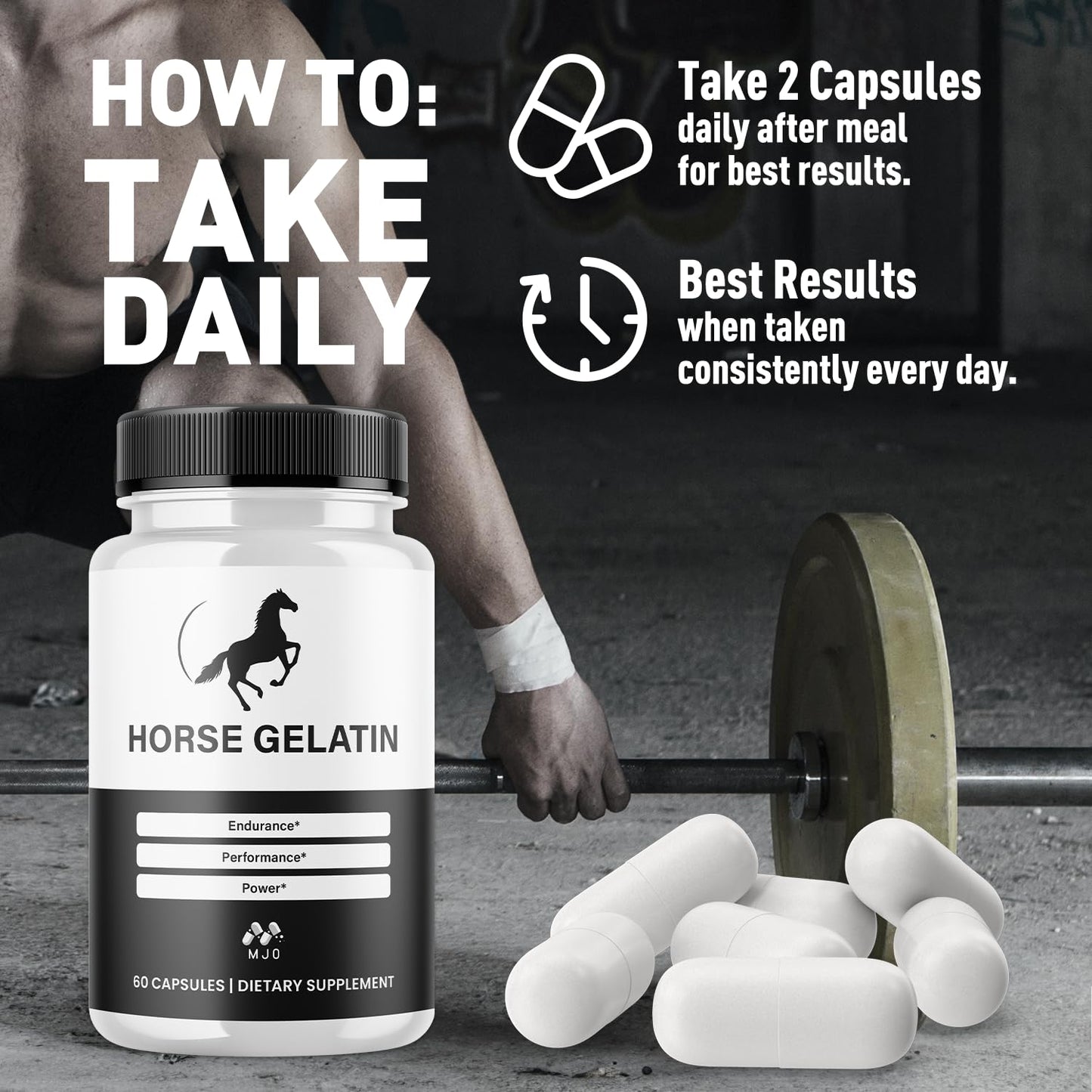 MJO Horse Gelatin Capsules, 60 Count