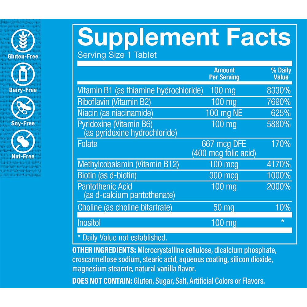 The Vitamin Shoppe Vitamin B-Complex - Energy Metabolism & Nervous System Support, Complete B Vitamins, 100 Tablets