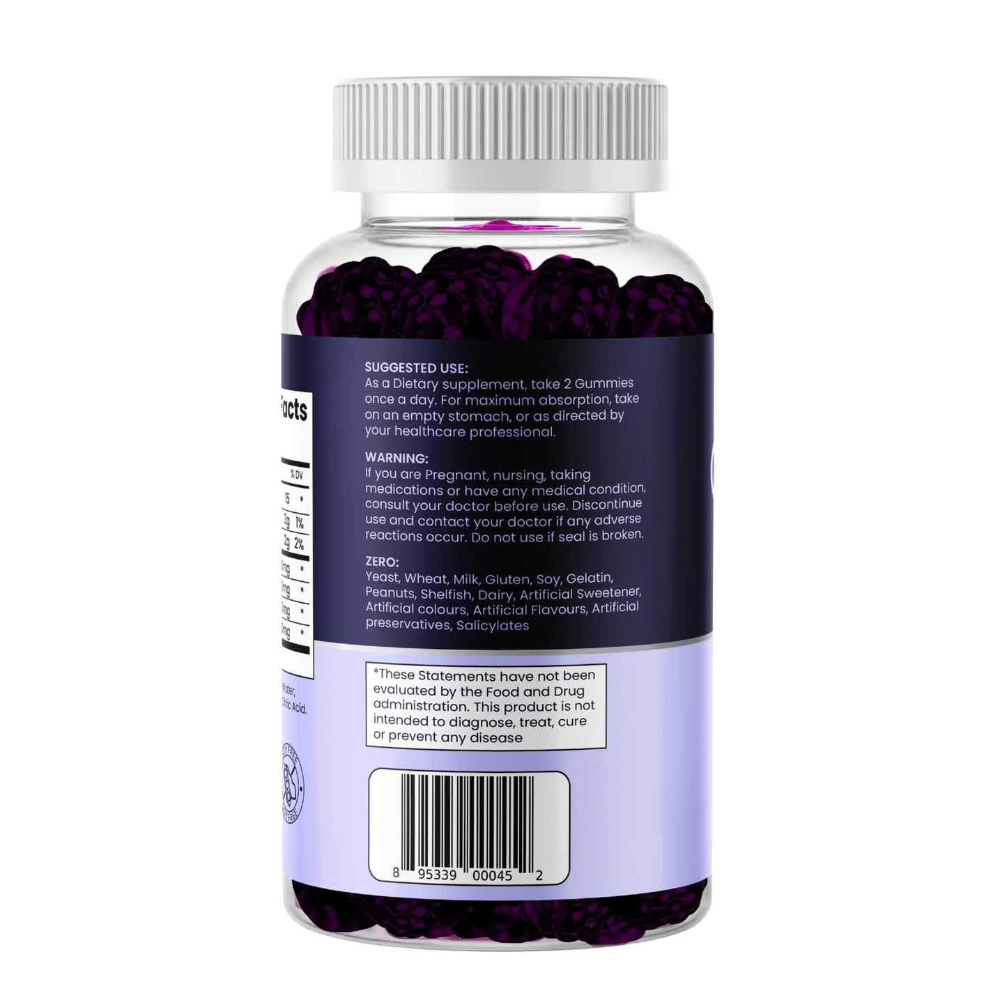 Earth Bare Quercetin Gummies with Elderberry, Zinc & Vitamin C, 60 Gummies