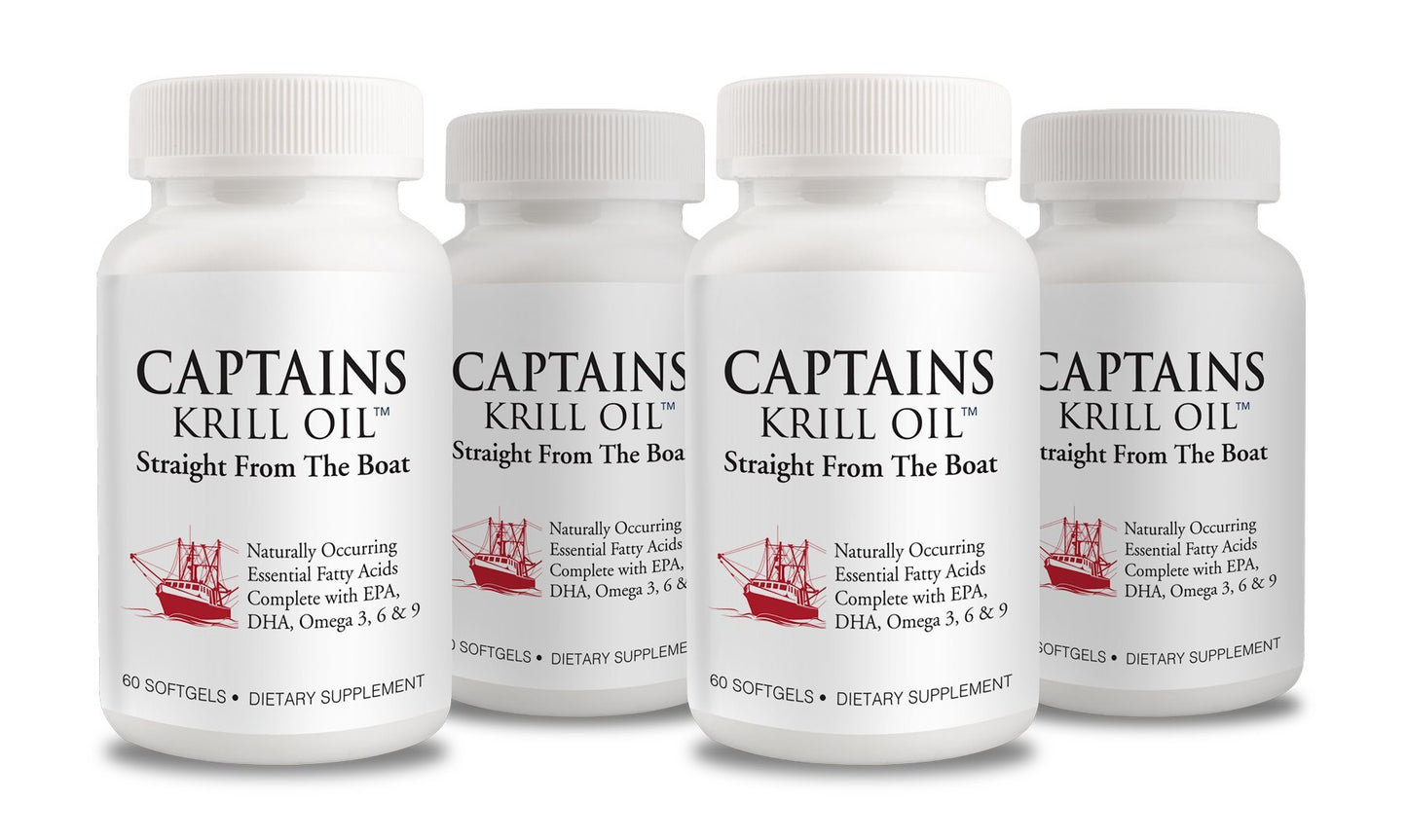 Captains Krill Oil Pure Antarctic Krill Oil 1000mg Softgels 4-Pack