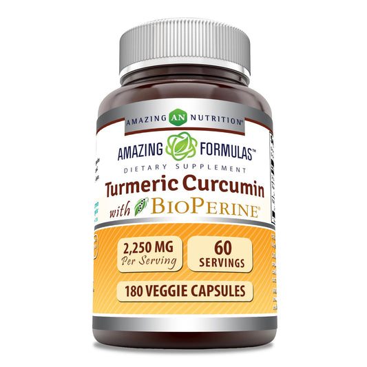 Amazing Nutrition Turmeric Curcumin with Bioperine Supplement Capsules 180 Count