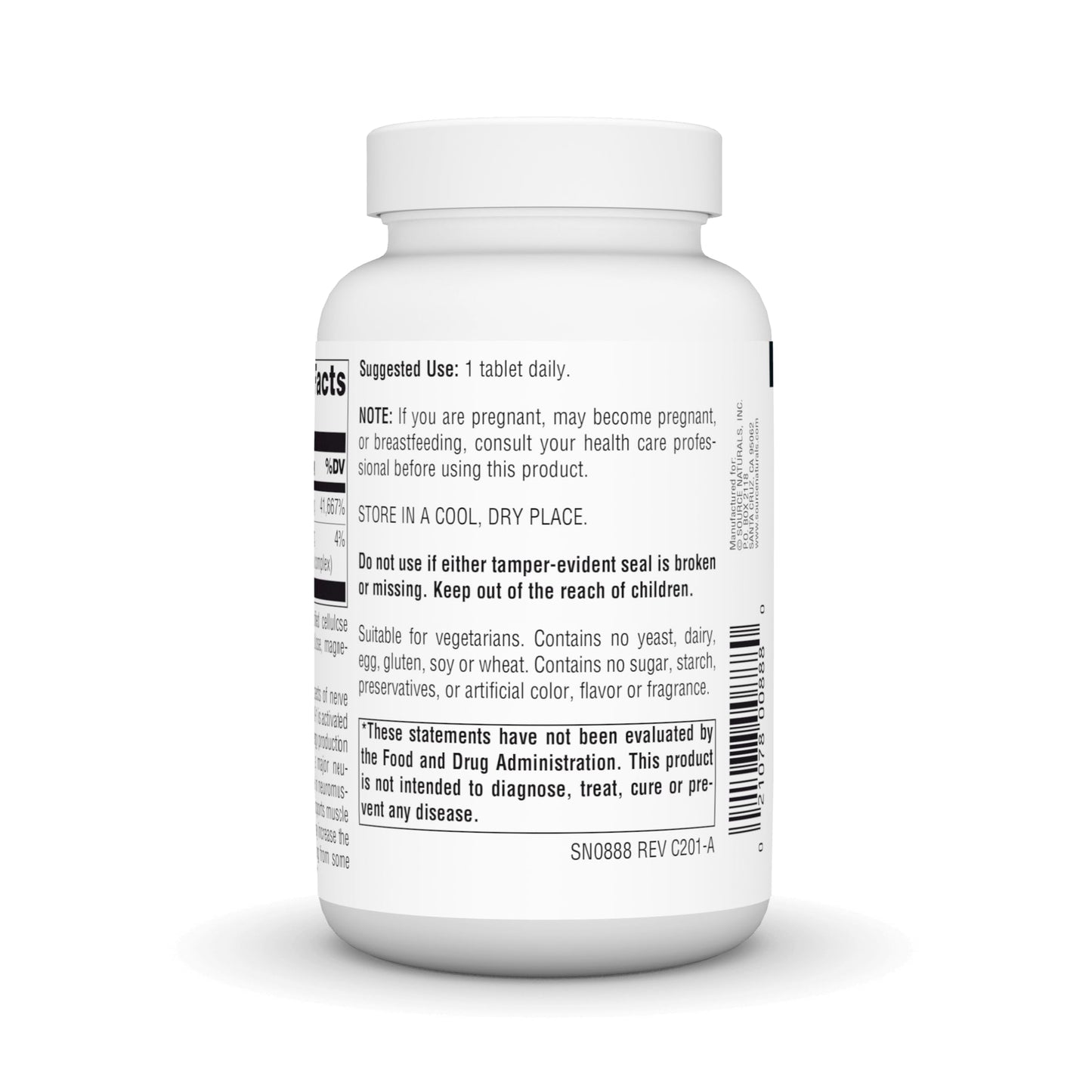 Source Naturals Vitamin B-1, Thiamin, 500mg Tablet, 100 Tablets