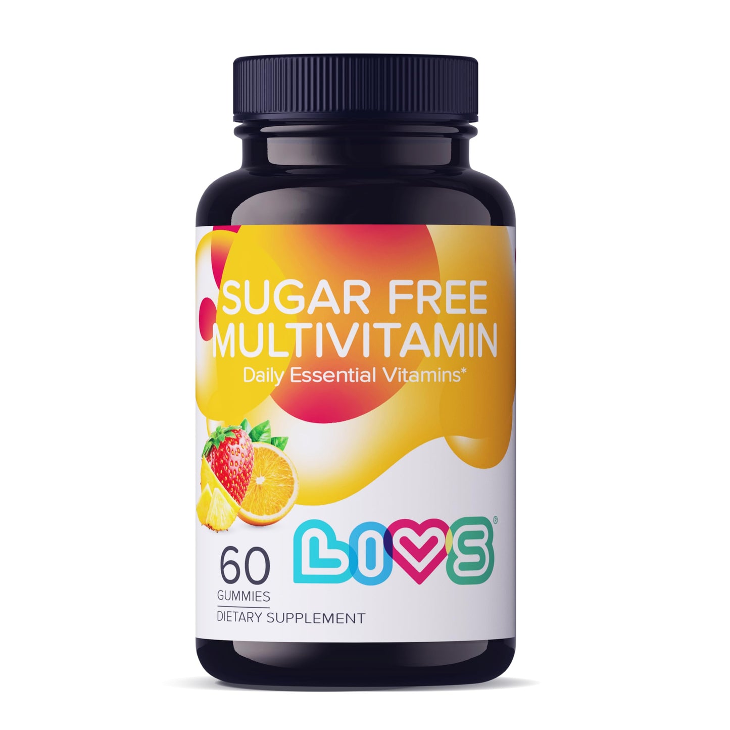 LIVS Sugar Free Multivitamin Gummies – Vegan Gummy Vitamin with A, C, D, B-Complex (B3, B5, B6, B12), Biotin & Zinc, 1 Count