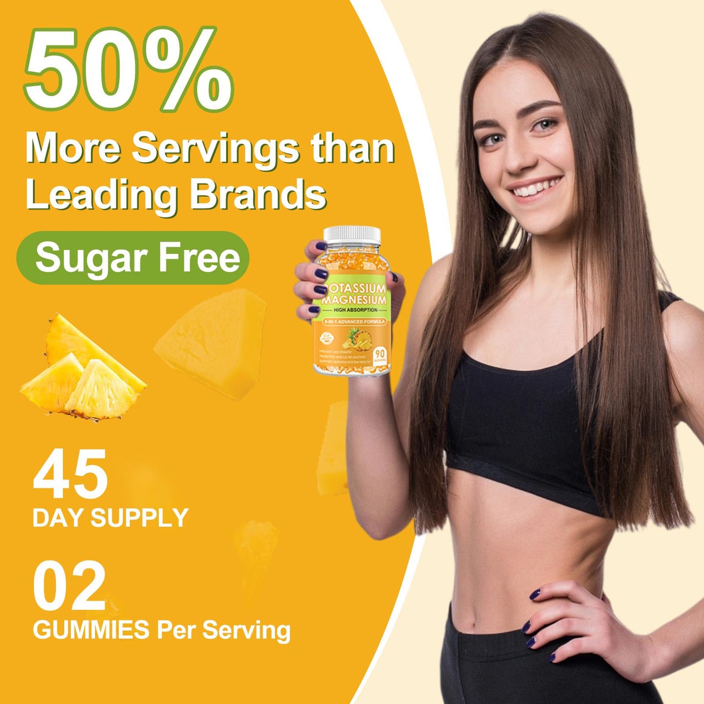 Kukaly Potassium Magnesium Glycinate Gummies with CoQ10 90 Count