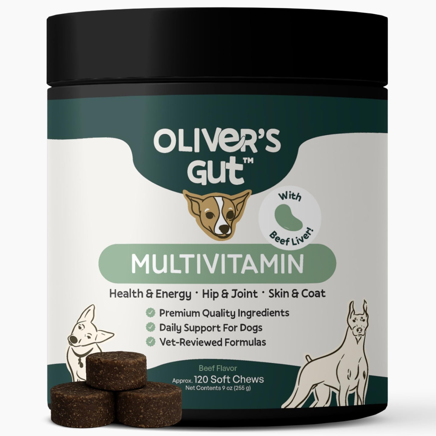 Oliver's Gut Dog Multivitamin Soft Chew, 9 Count