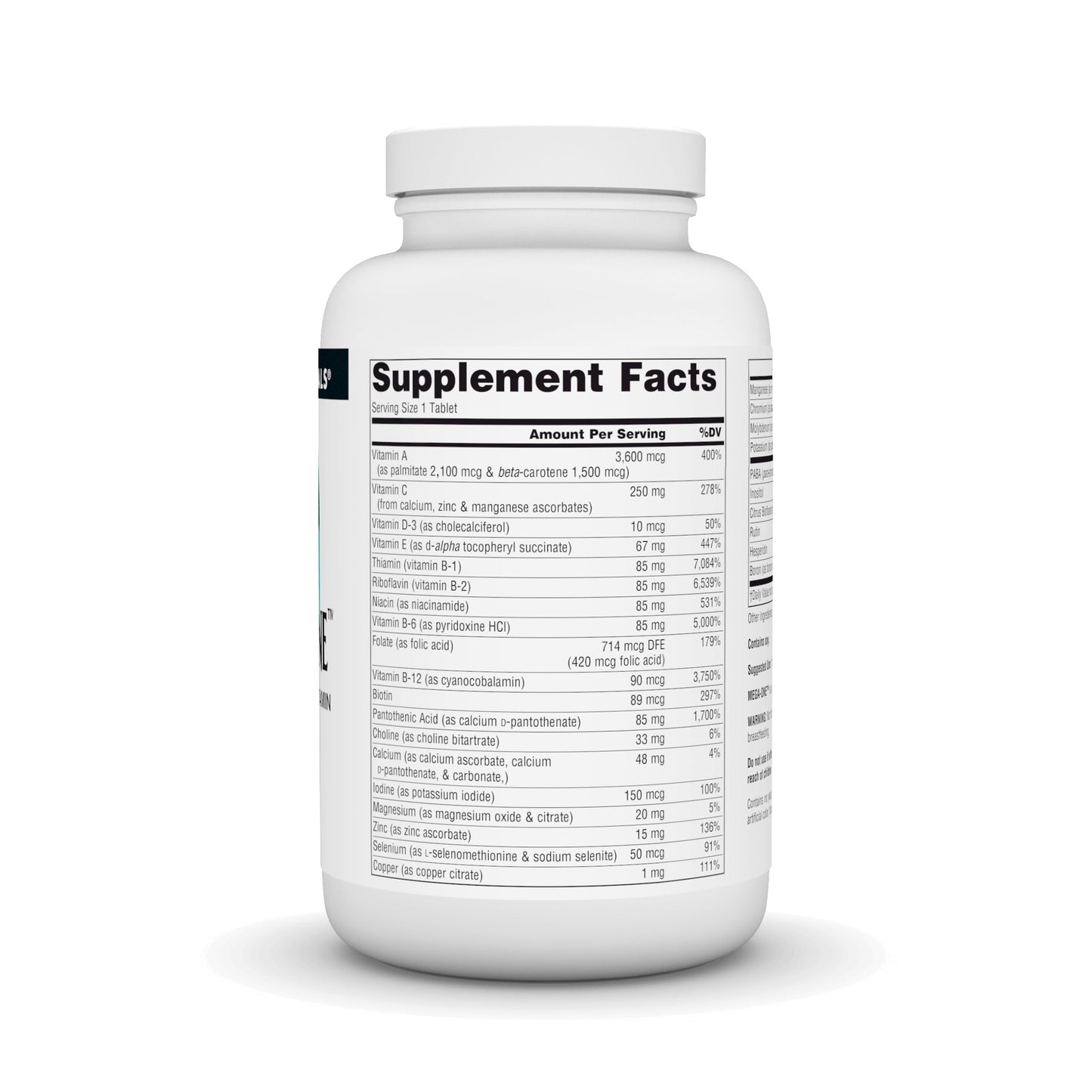 Source Naturals Mega-One Multi-Vitamin with Minerals, No Iron, 180 Tablets