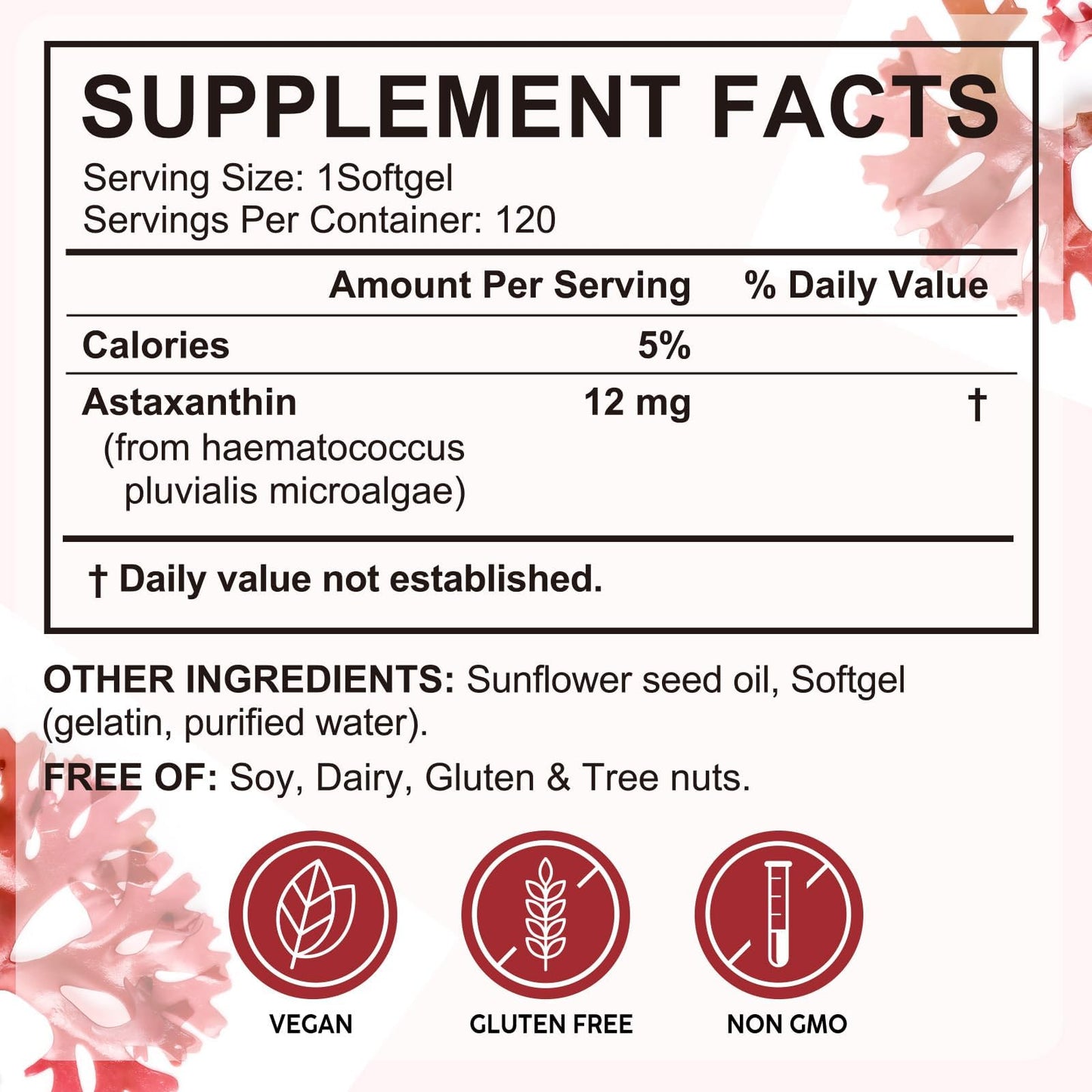 Arkture Astaxanthin 12mg Softgels, 120 Count