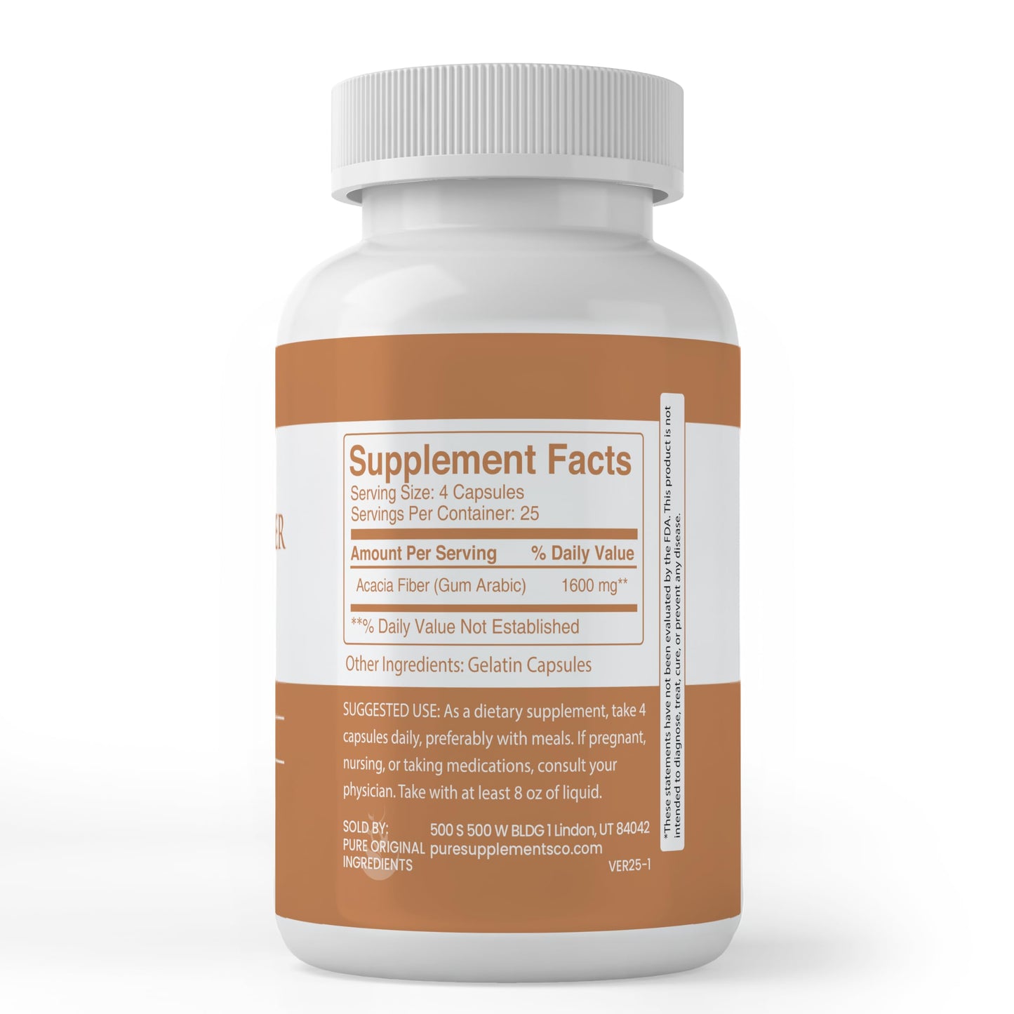 Pure Organic Ingredients Acacia Fiber 200 Capsules