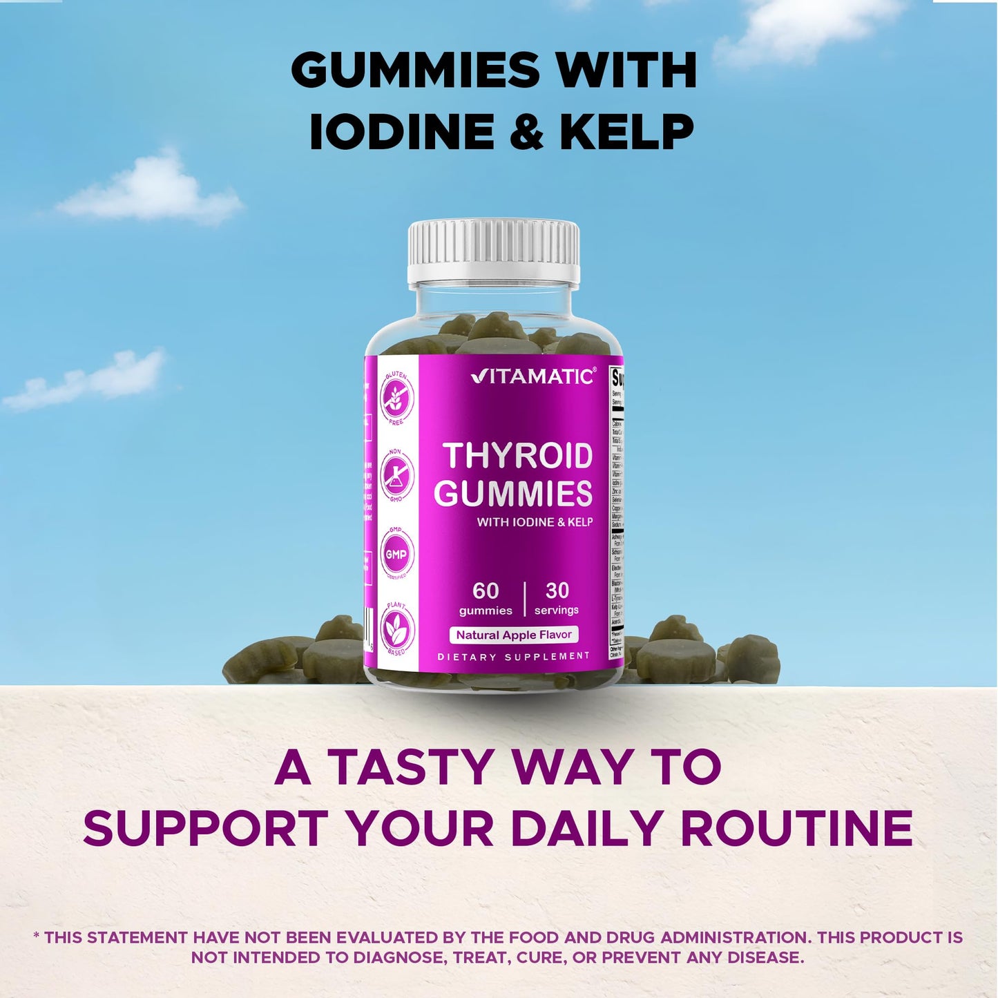 Vitamatic Vegan Thyroid Support Gummies, 120 Gummies