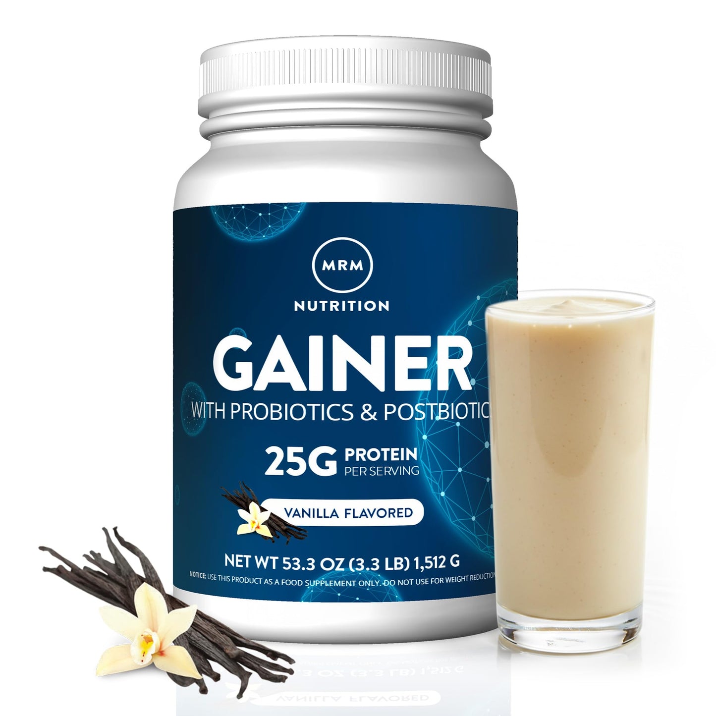 MRM Gainer Protein with Probiotics & Postbiotics Powder 53.3