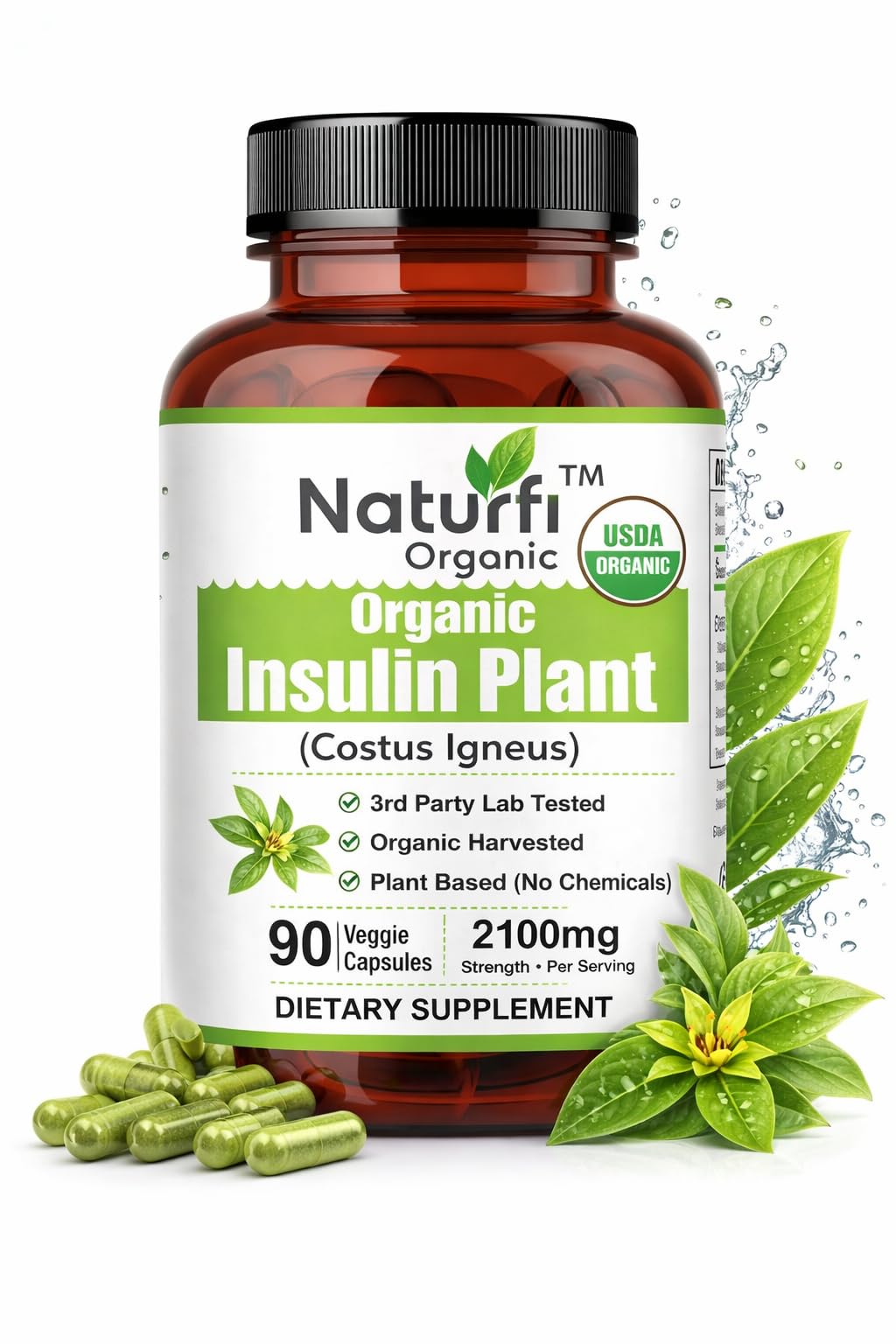 Naturfi Organic Insulin Plant Capsules 90 Count
